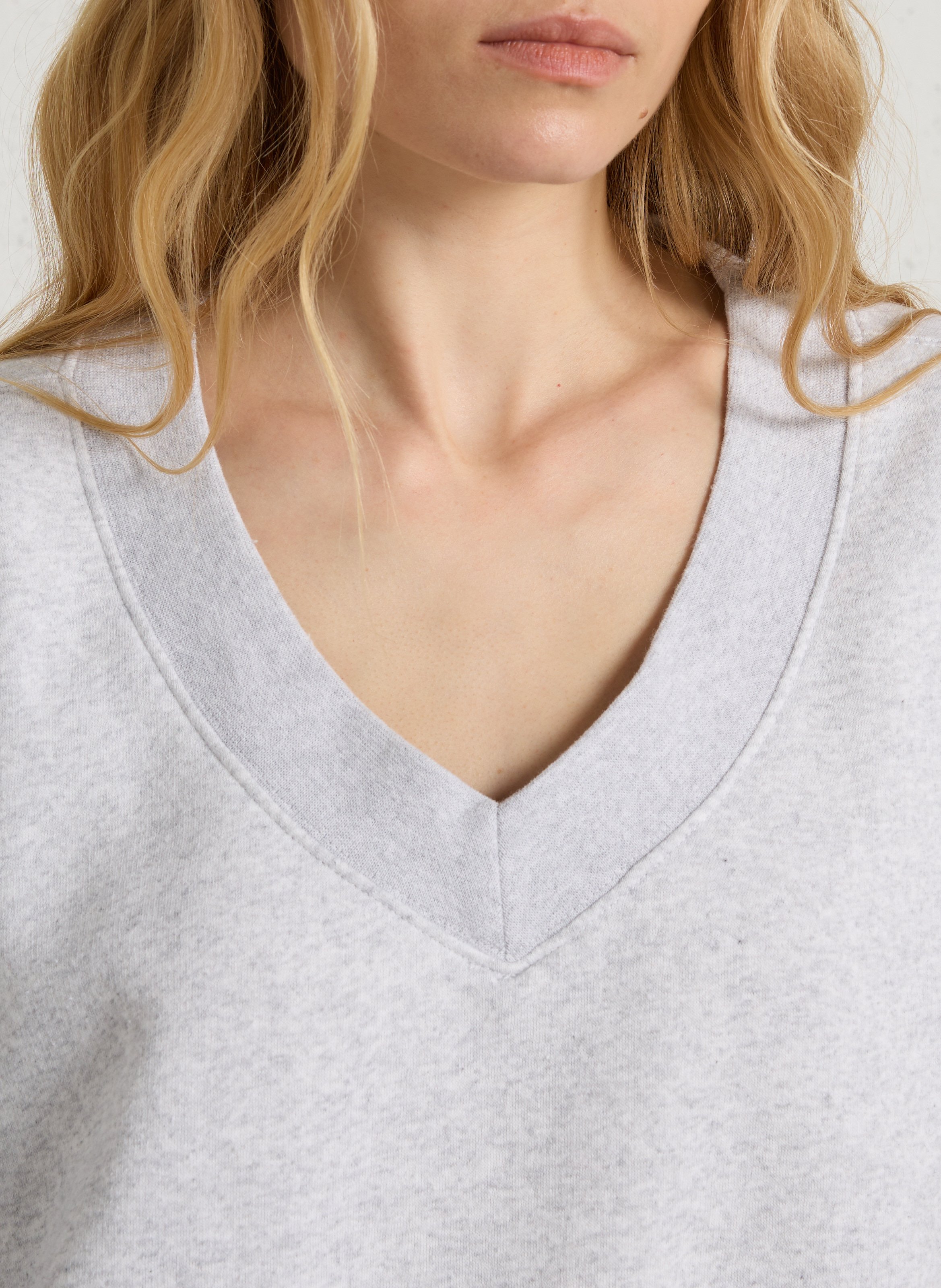 Wijde sweater met V-hals AMERICAN VINTAGE Grijs