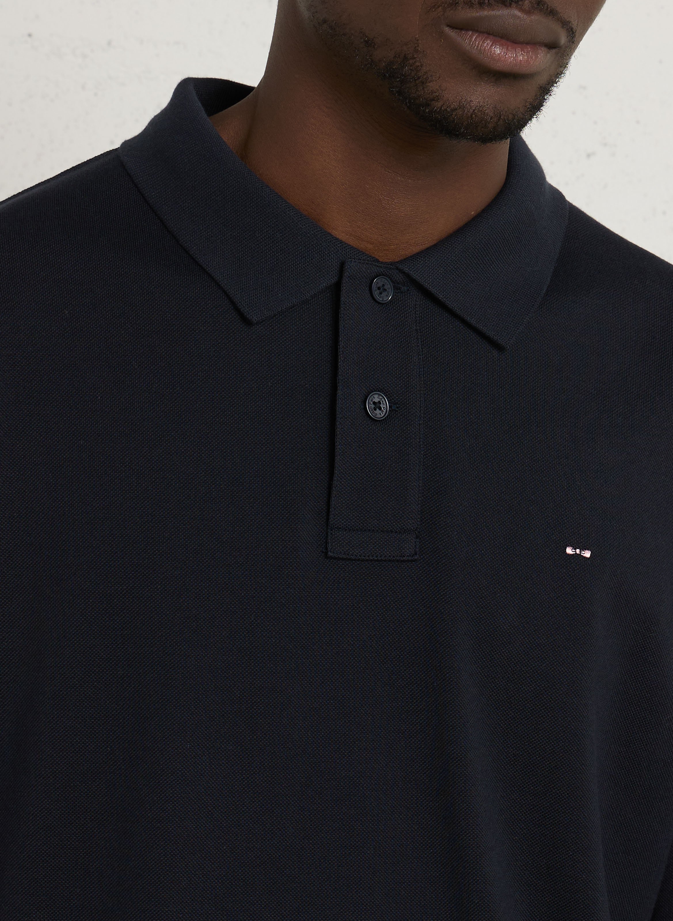 Langarm-Poloshirt aus Baumwolle EDEN PARK Blau
