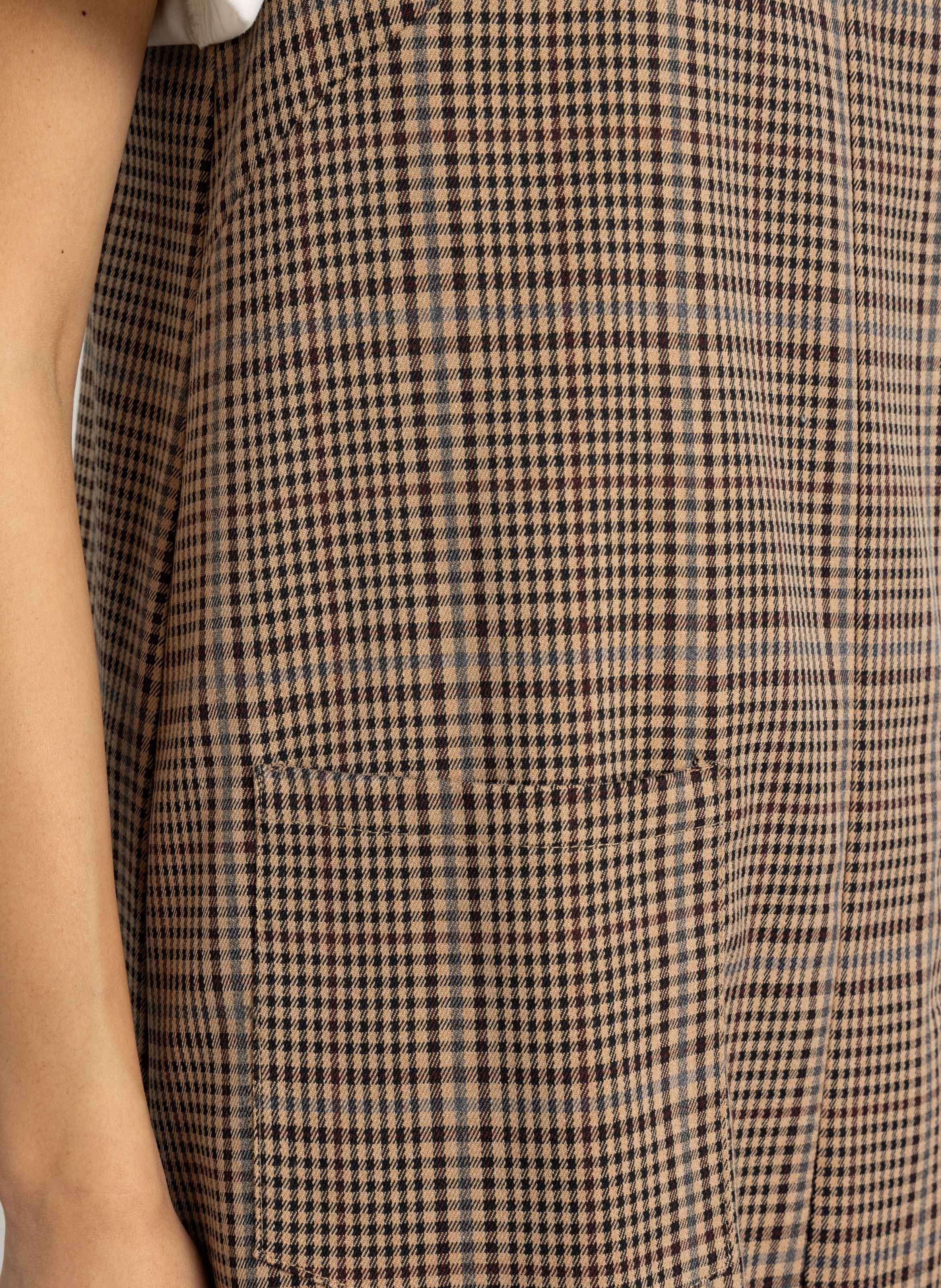 Short checked dress PLEASE Brown