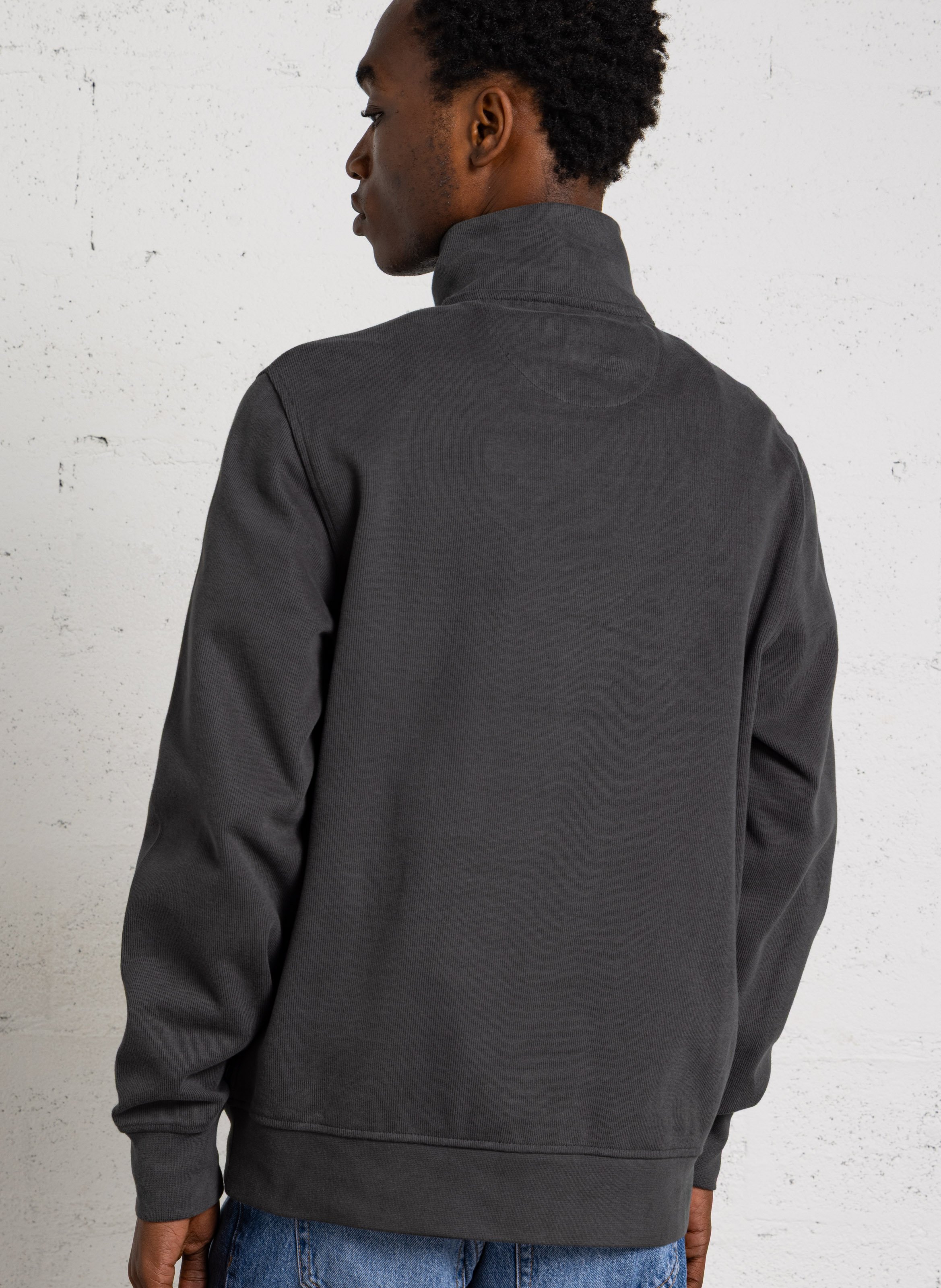 Straight sweatshirt with trucker collar EDEN PARK Khaki
