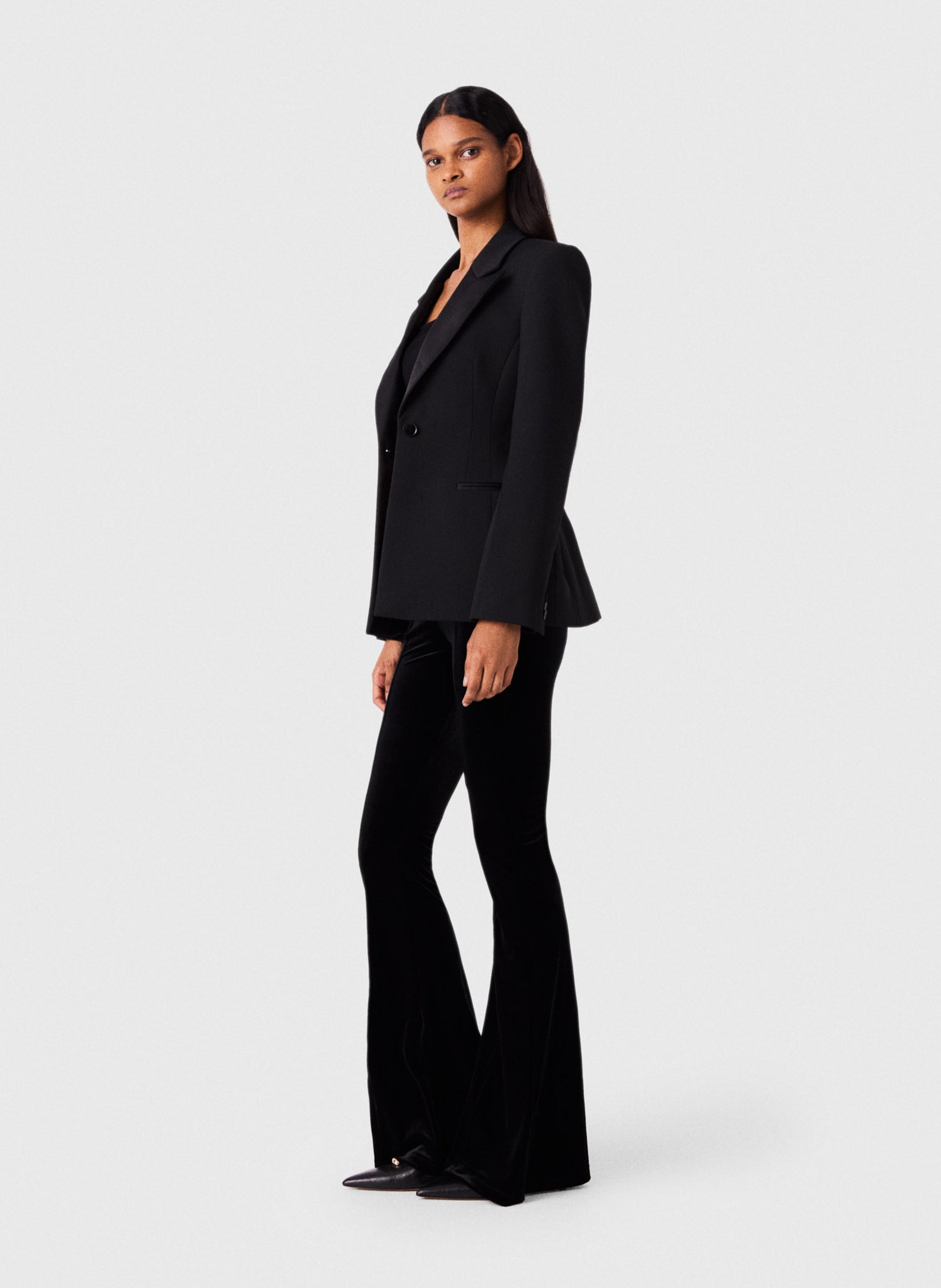 Pantalon flare en velours MAJE Noir