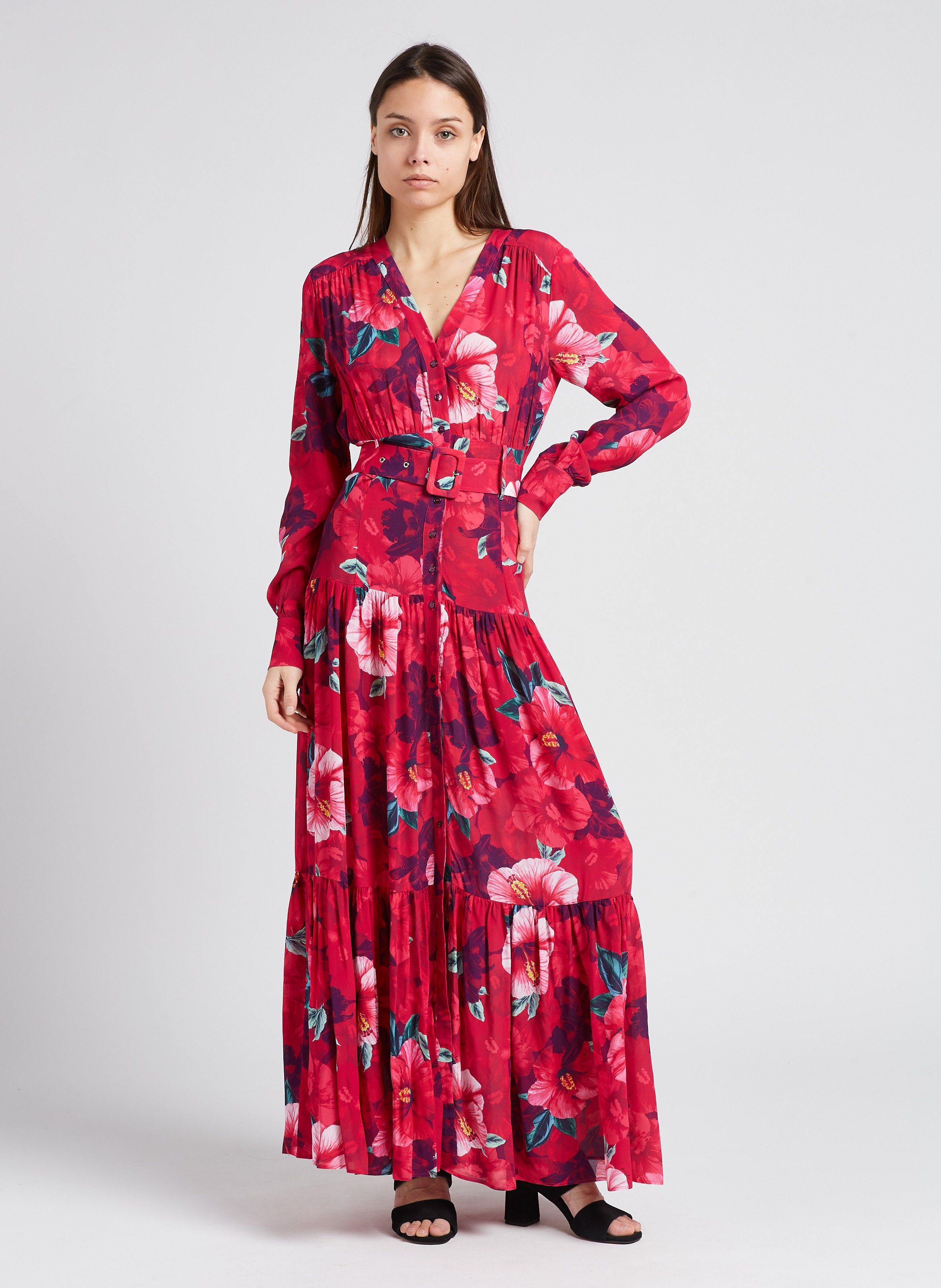 ROLAROLA★大人気★FLOWER PINTUCK LONG DRESS 로라로라