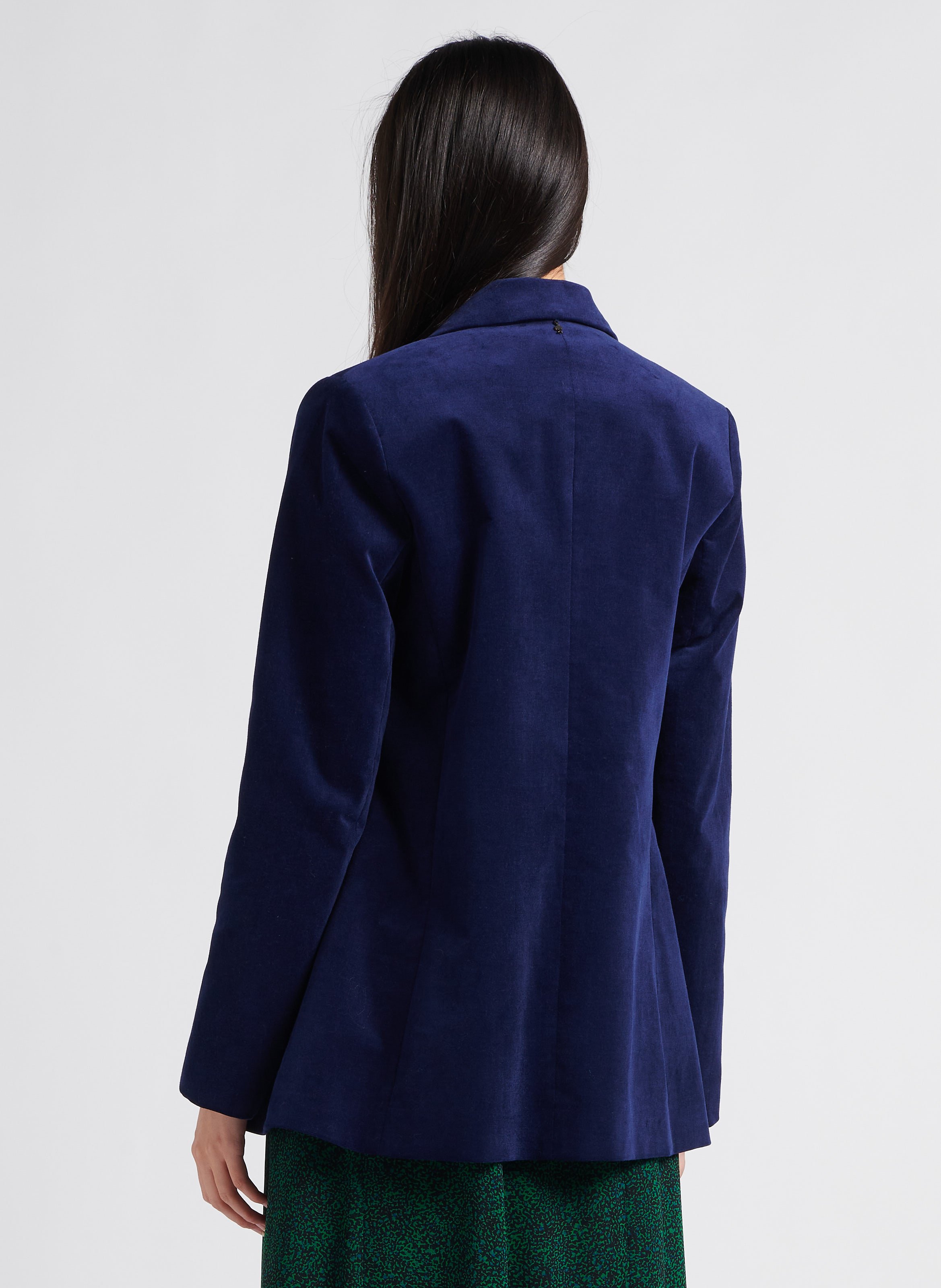 Veste tailleur en velours Bleu