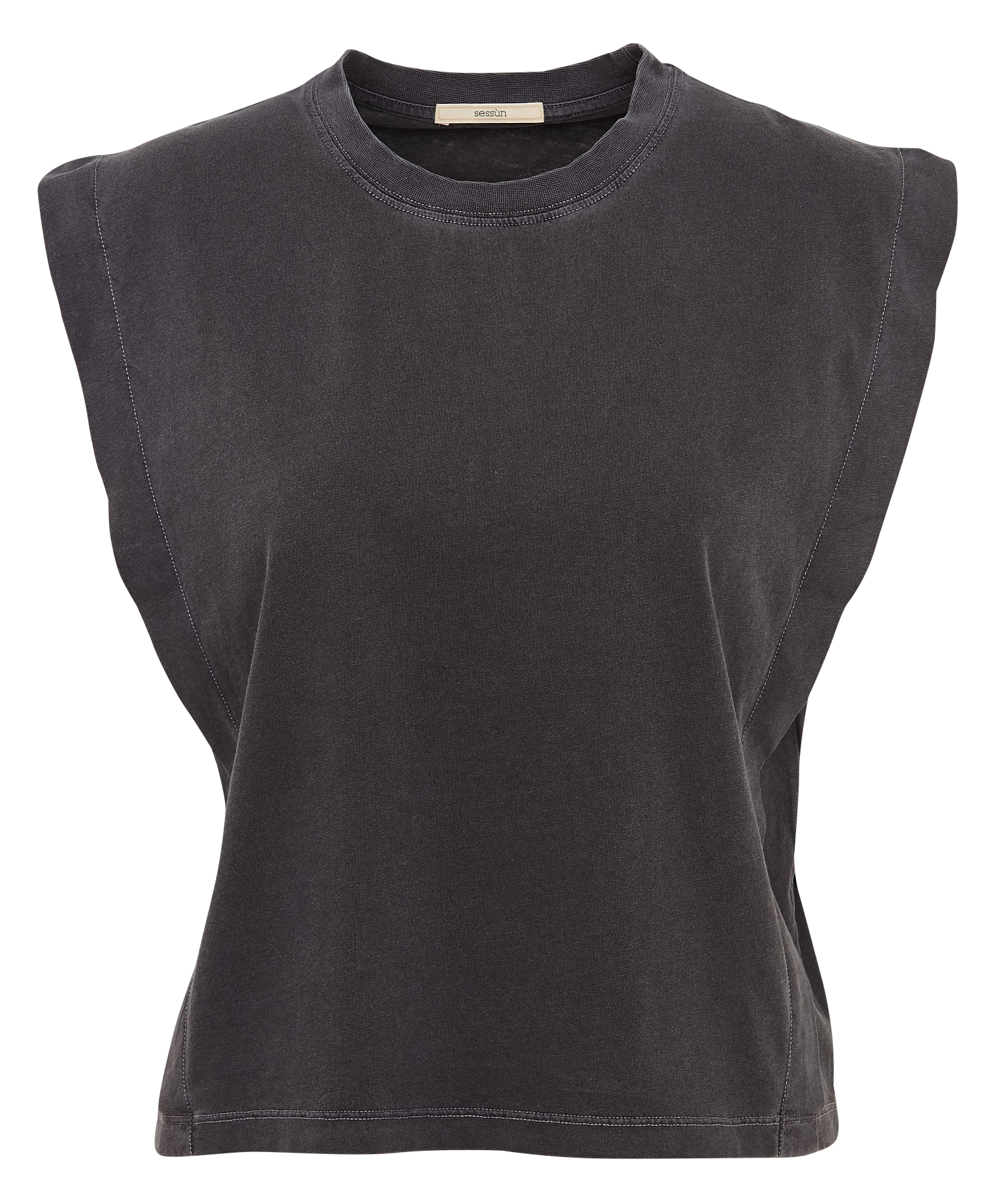 Tee-shirt col rond droit en coton bio SESSUN Gris