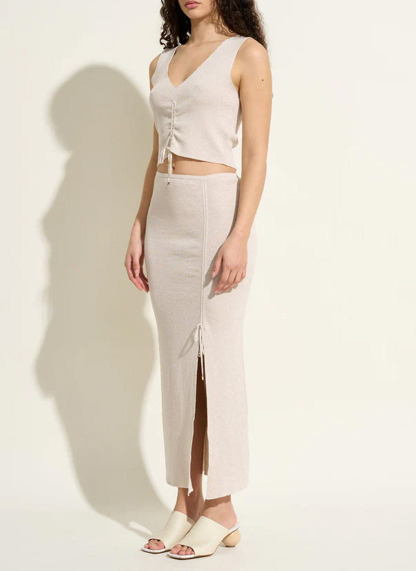 Jupe midi ajustée en maille FETE IMPERIALE Beige