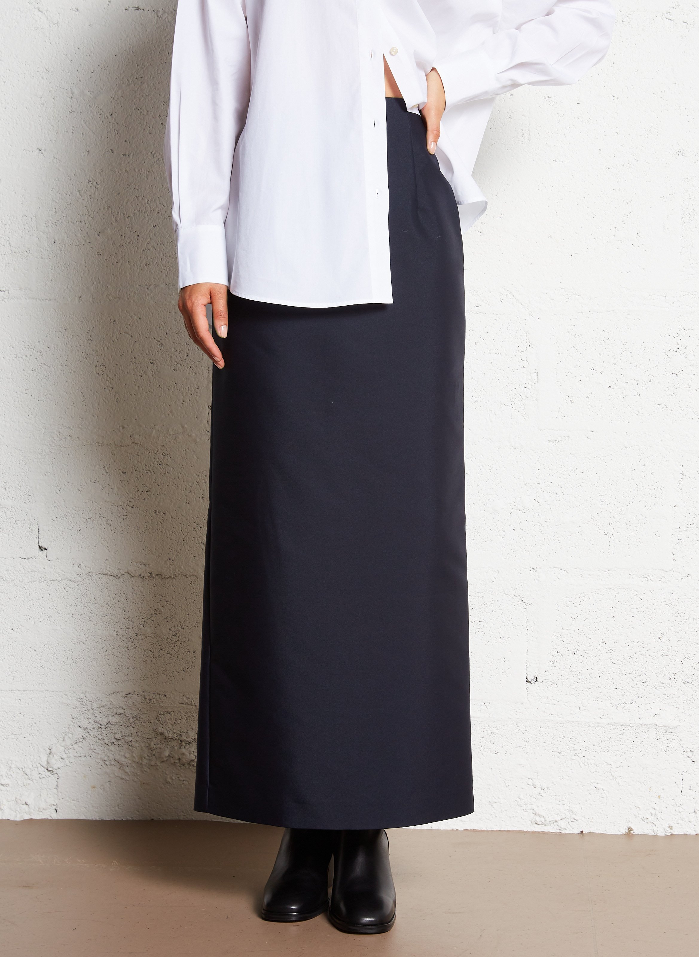 Lange rechte rok van katoenmix COLLECTORS CLUB Blauw