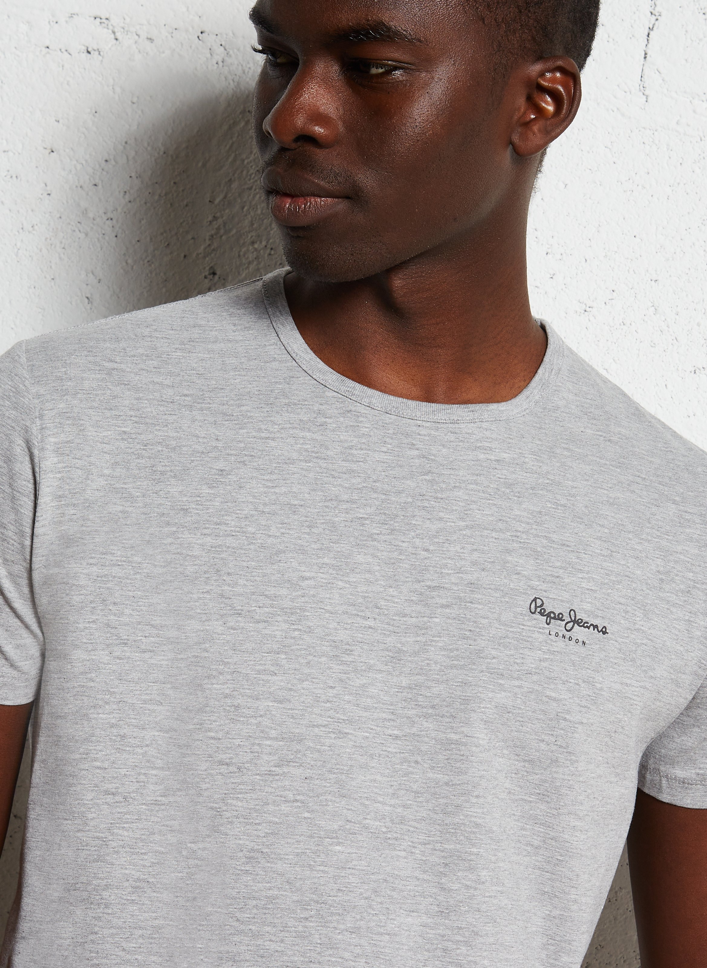 Straight t-shirt in blended cotton PEPE JEANS Grey