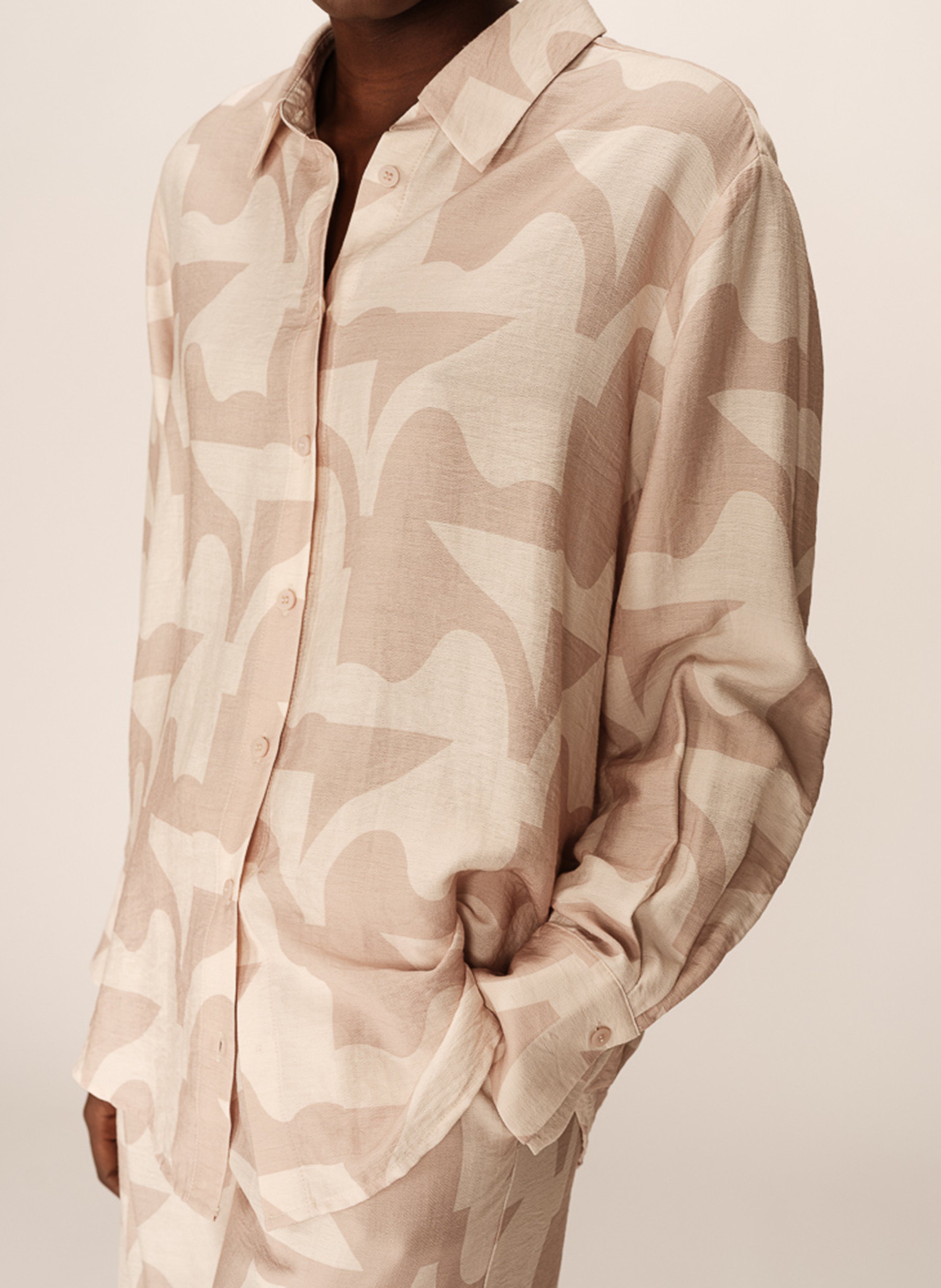 Printed straight shirt GRACE ET MILA Beige