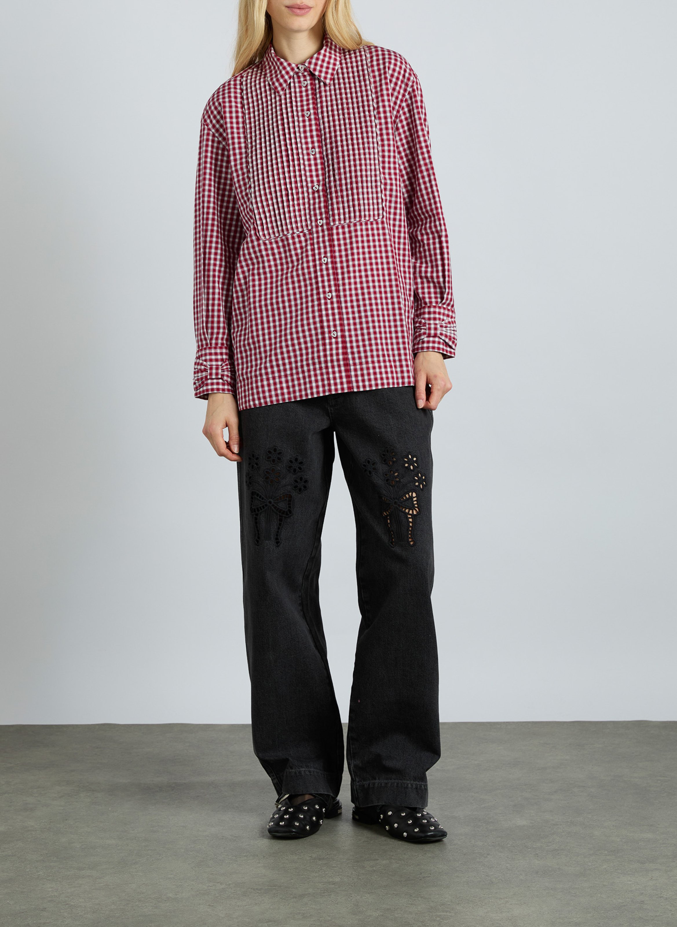 Straight gingham shirt DAMSON MADDER Brown