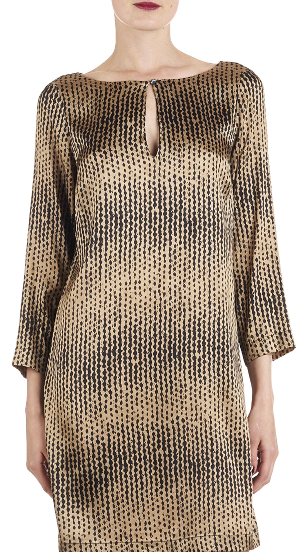 Robe imprimée en soie stretch Mirette ATTIC AND BARN Beige