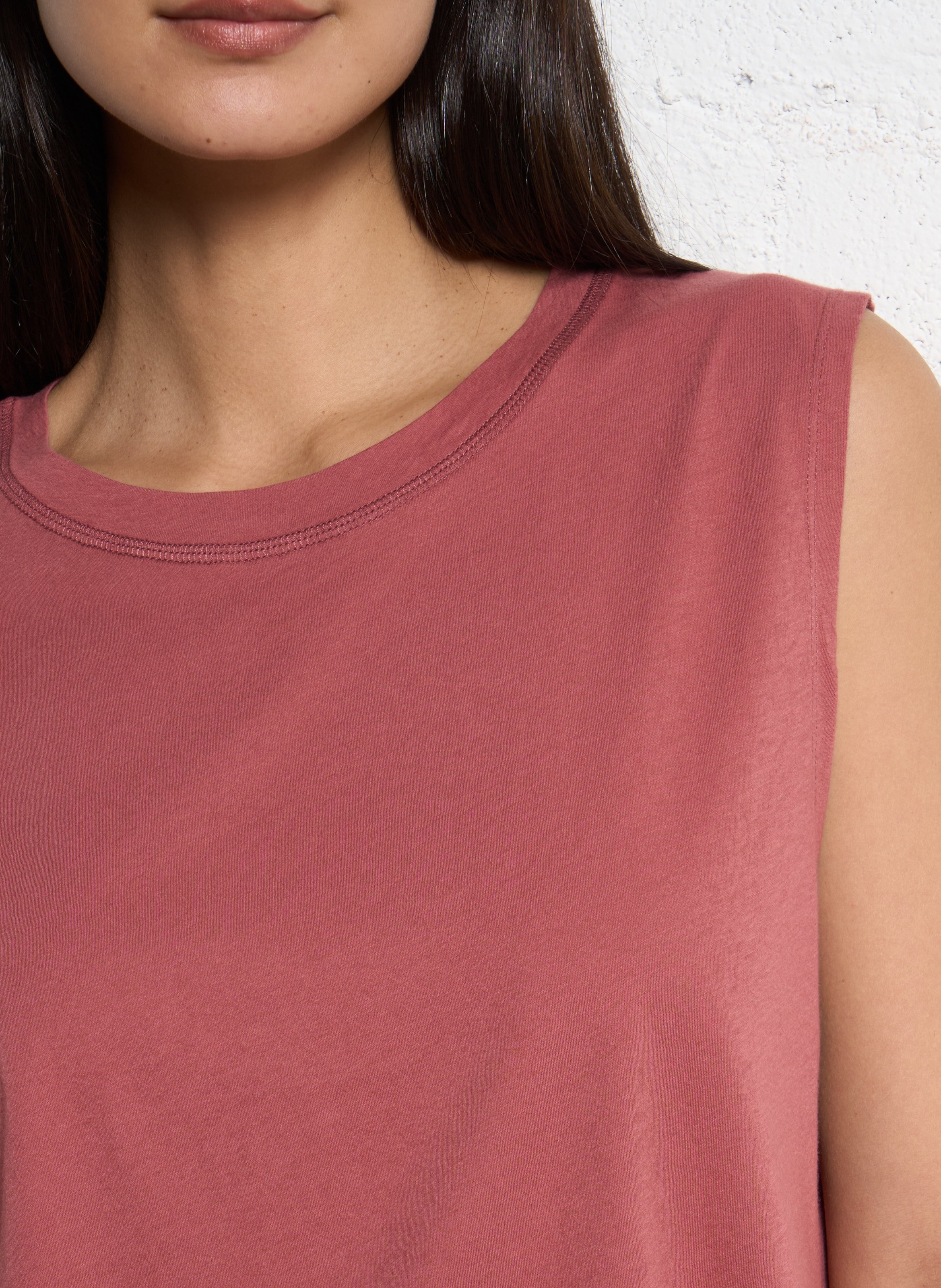 Tee-shirt sans manches en coton BA&SH Rose