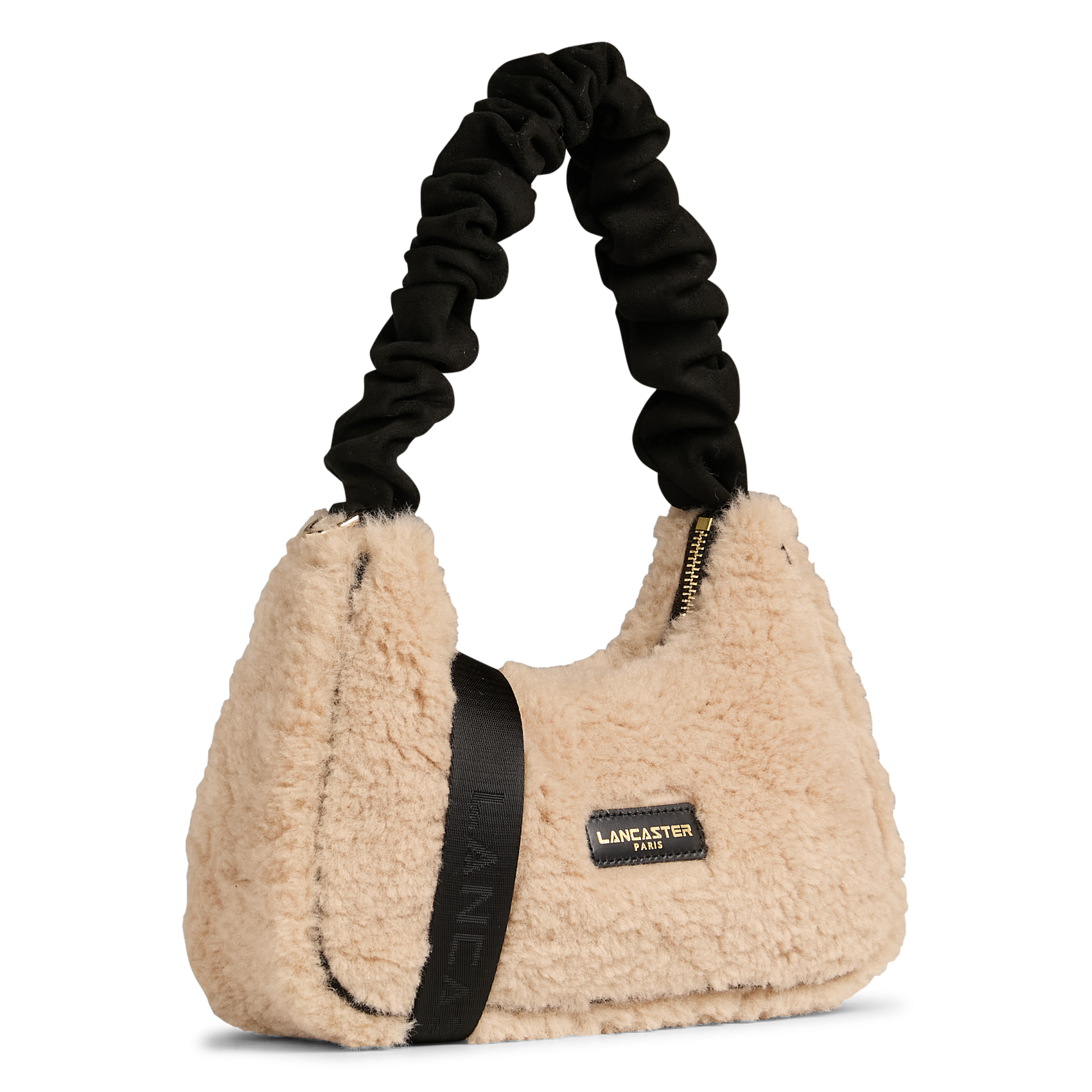 Sac bandoulière molletonné  LANCASTER PARIS Noir