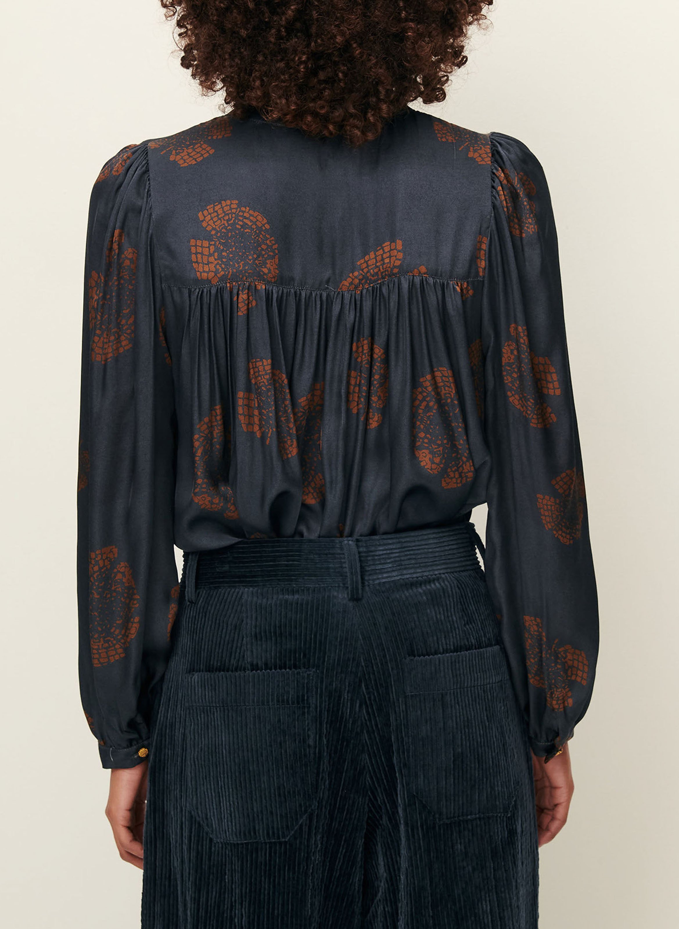 Loose-fit printed round-neck shirt SESSUN Multicolored