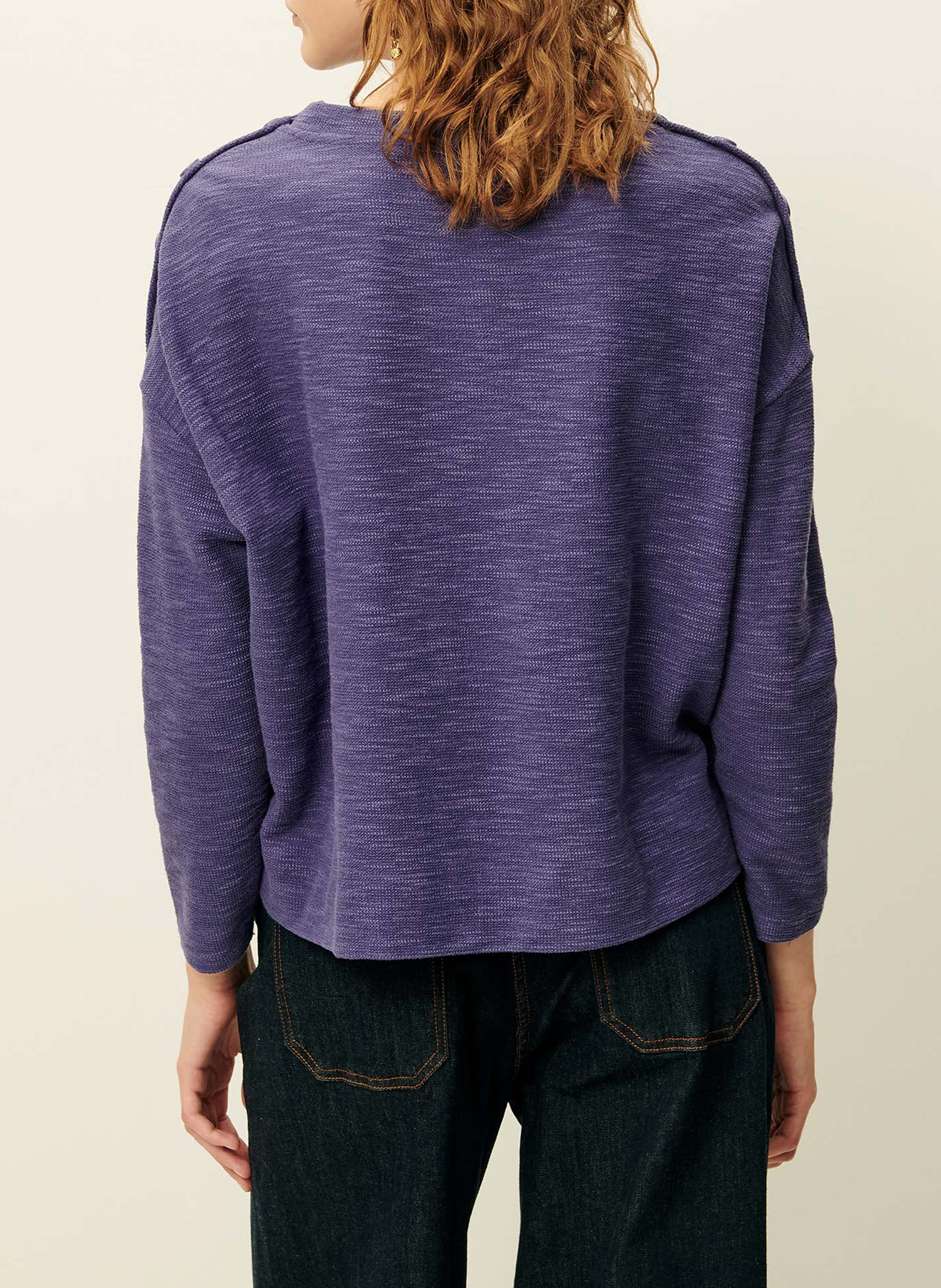 Pull col rond en coton mélangé SESSUN Bleu