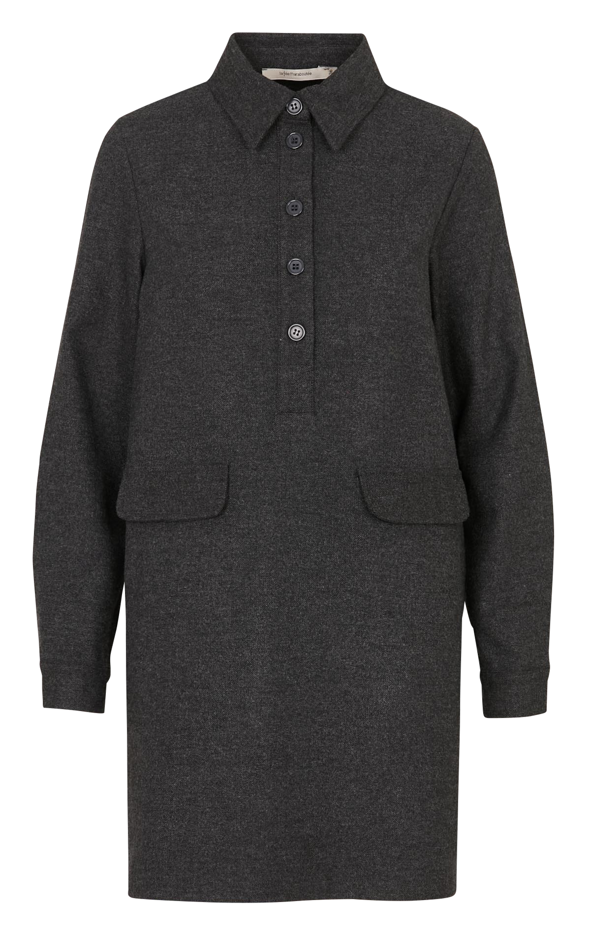 Robe courte en coton recyclé mélangé LA FEE MARABOUTEE Gris