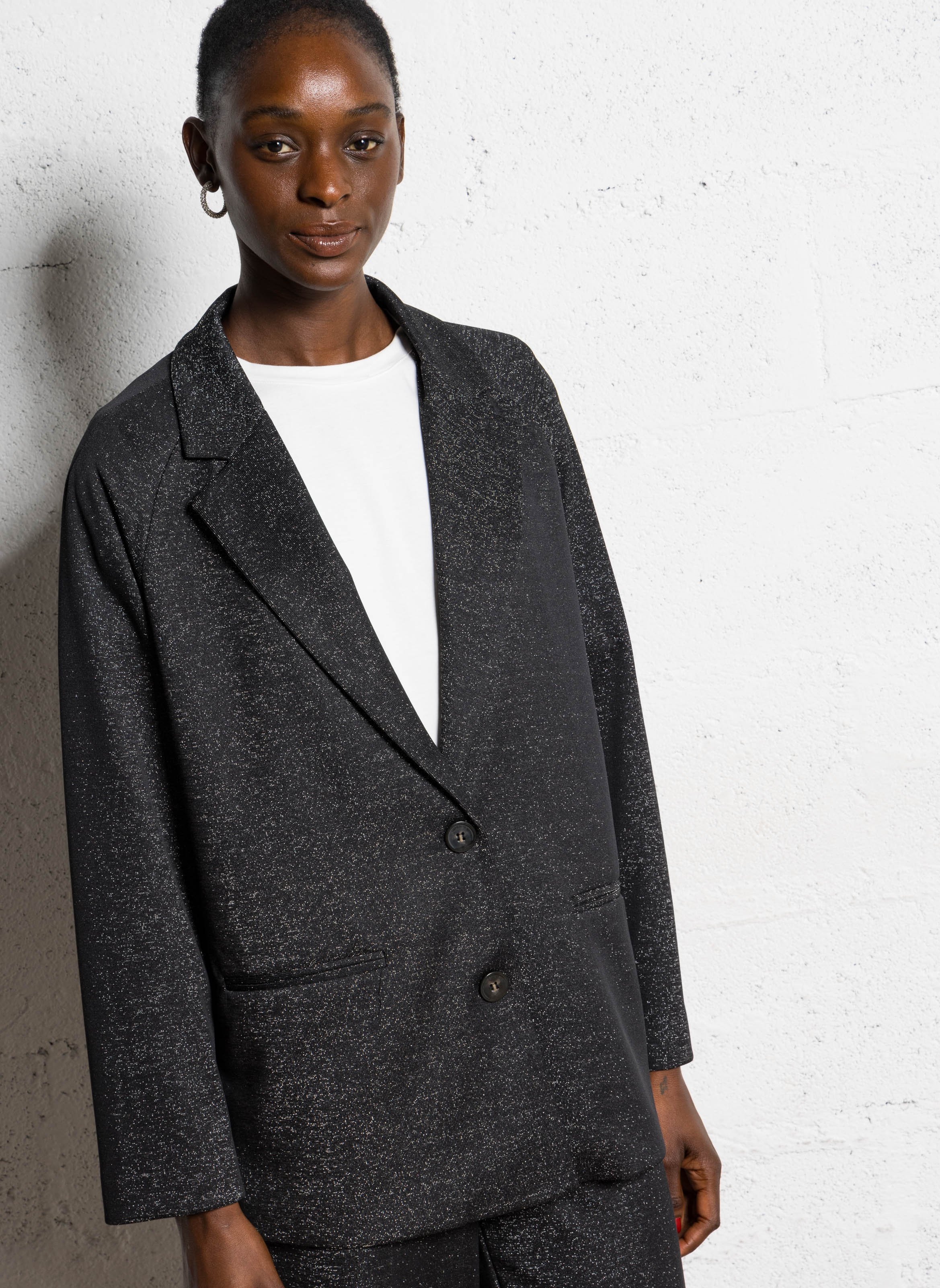 Veste tailleur droite pailletée IMPERIAL Noir