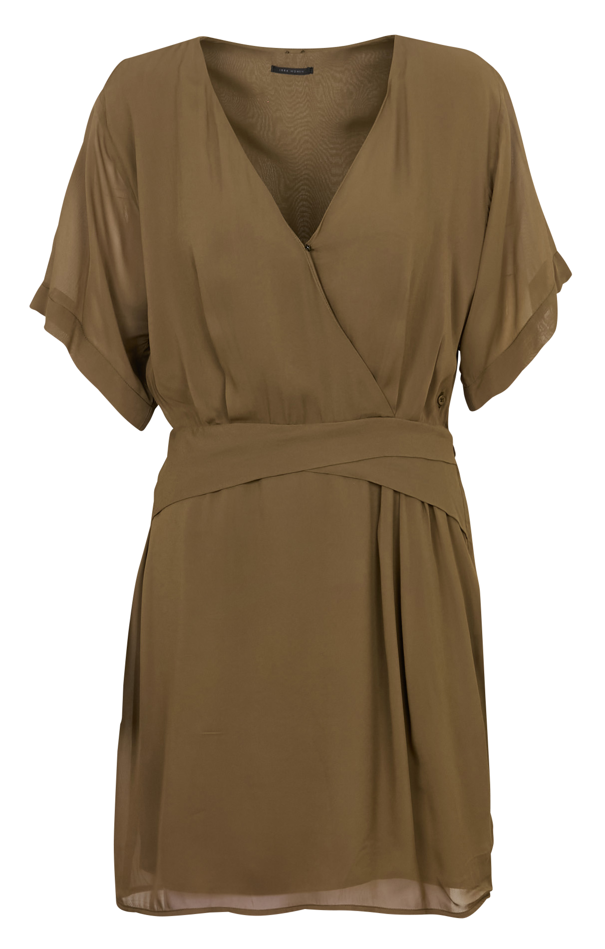 Korte jurk met V-hals IKKS Khaki