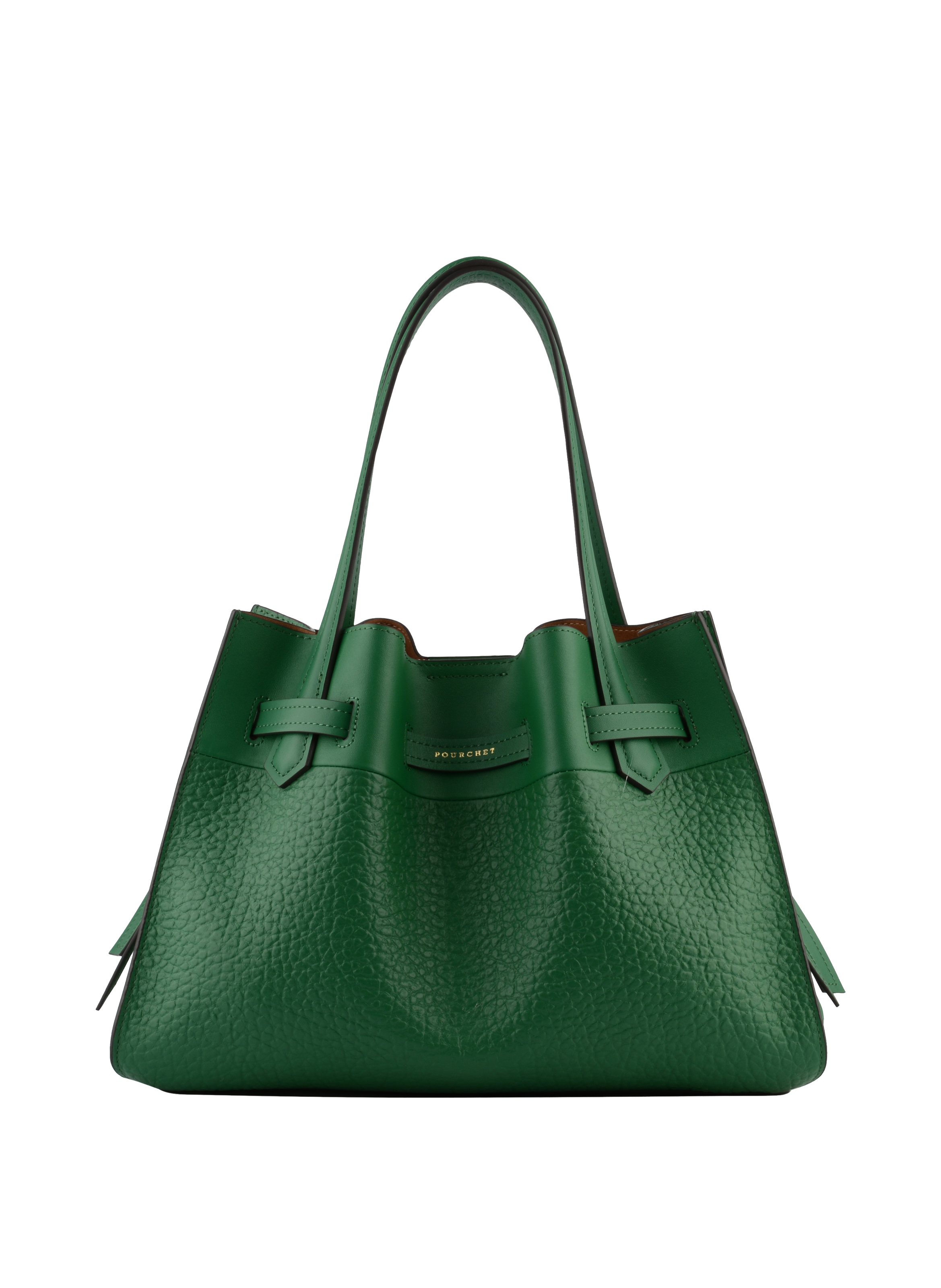 Handbag - cowhide leather POURCHET Green