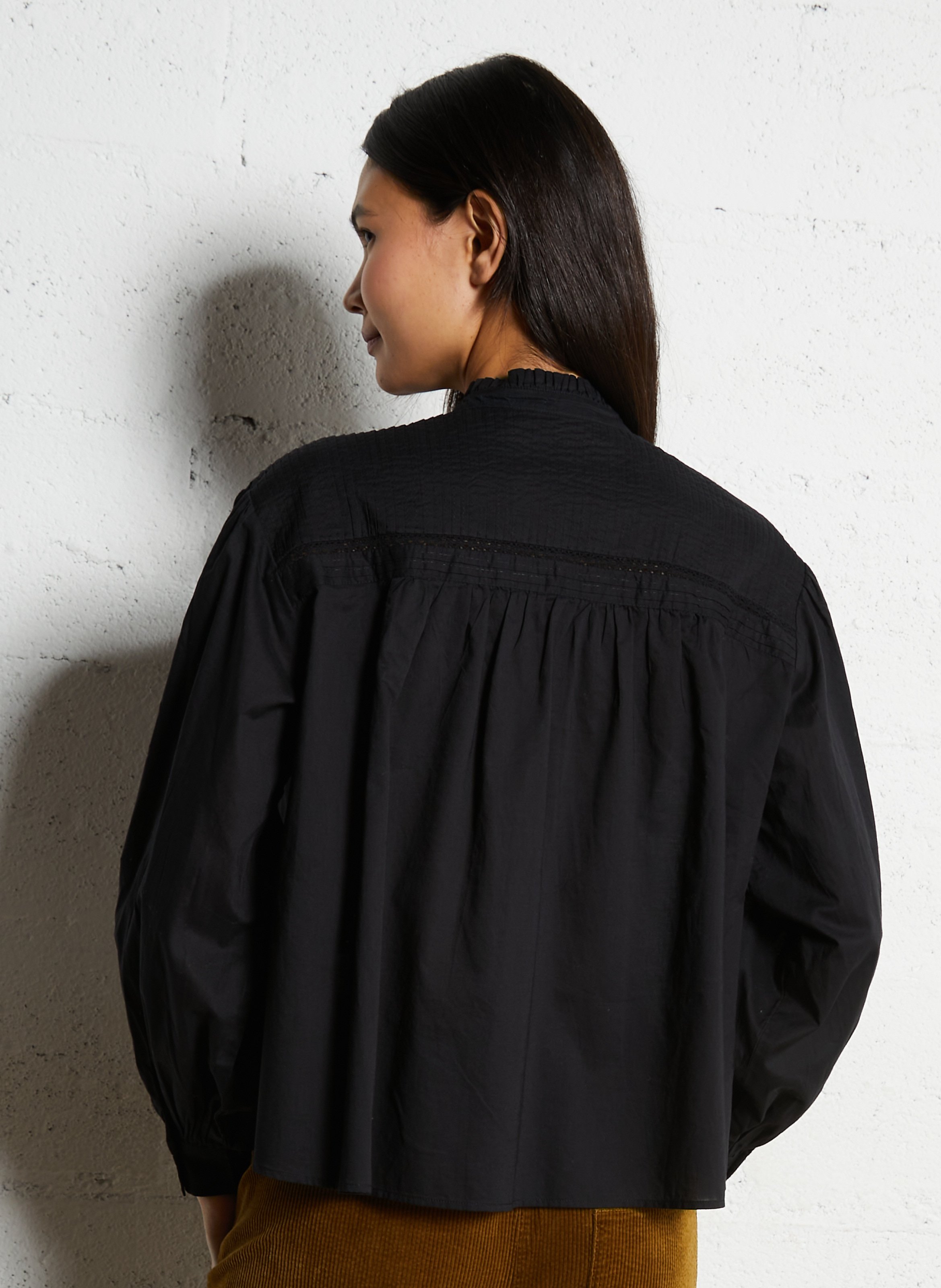 Victorian collar cotton blouse HOD PARIS Black