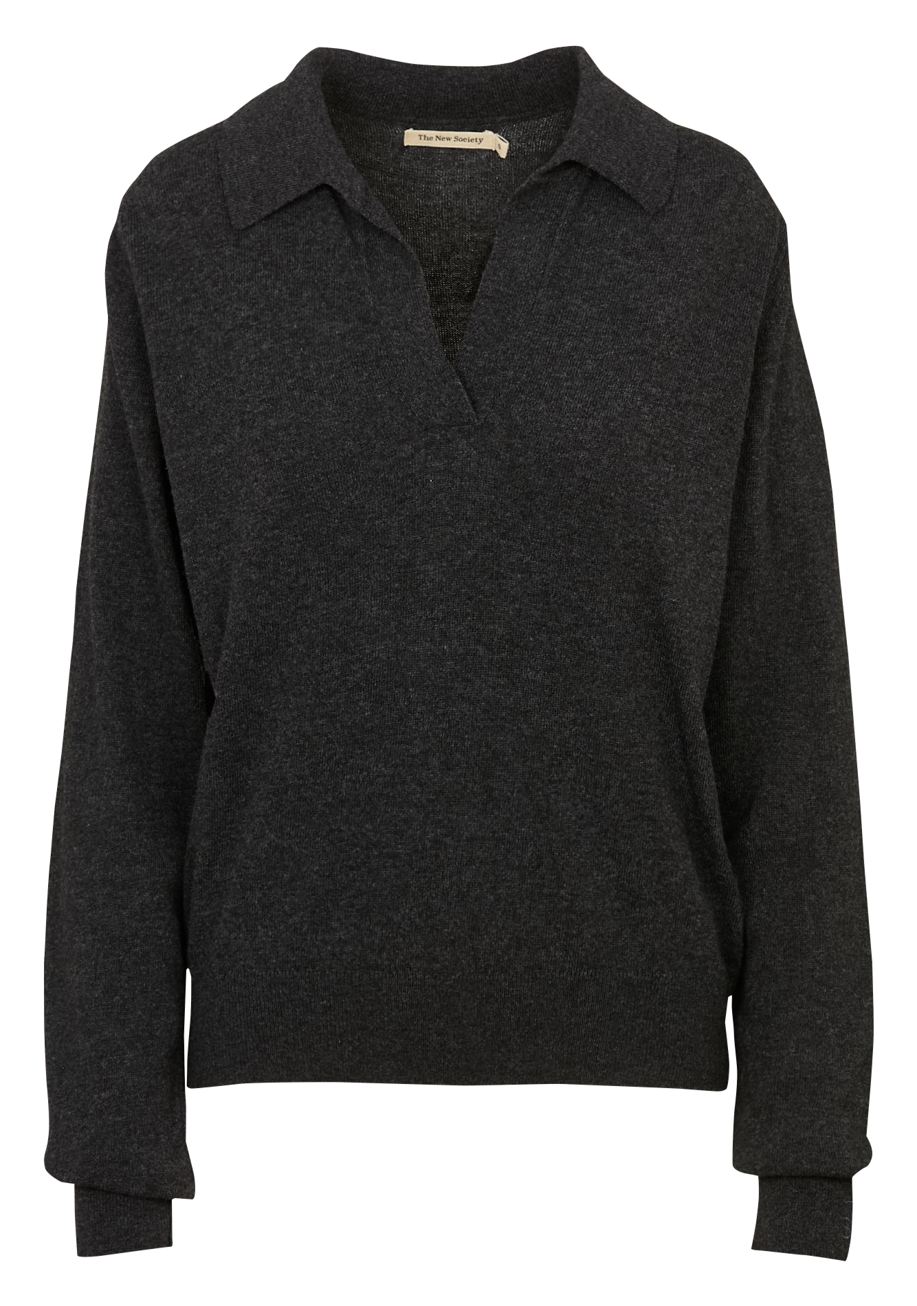 Straight-cut knit polo shirt THE NEW SOCIETY Grey