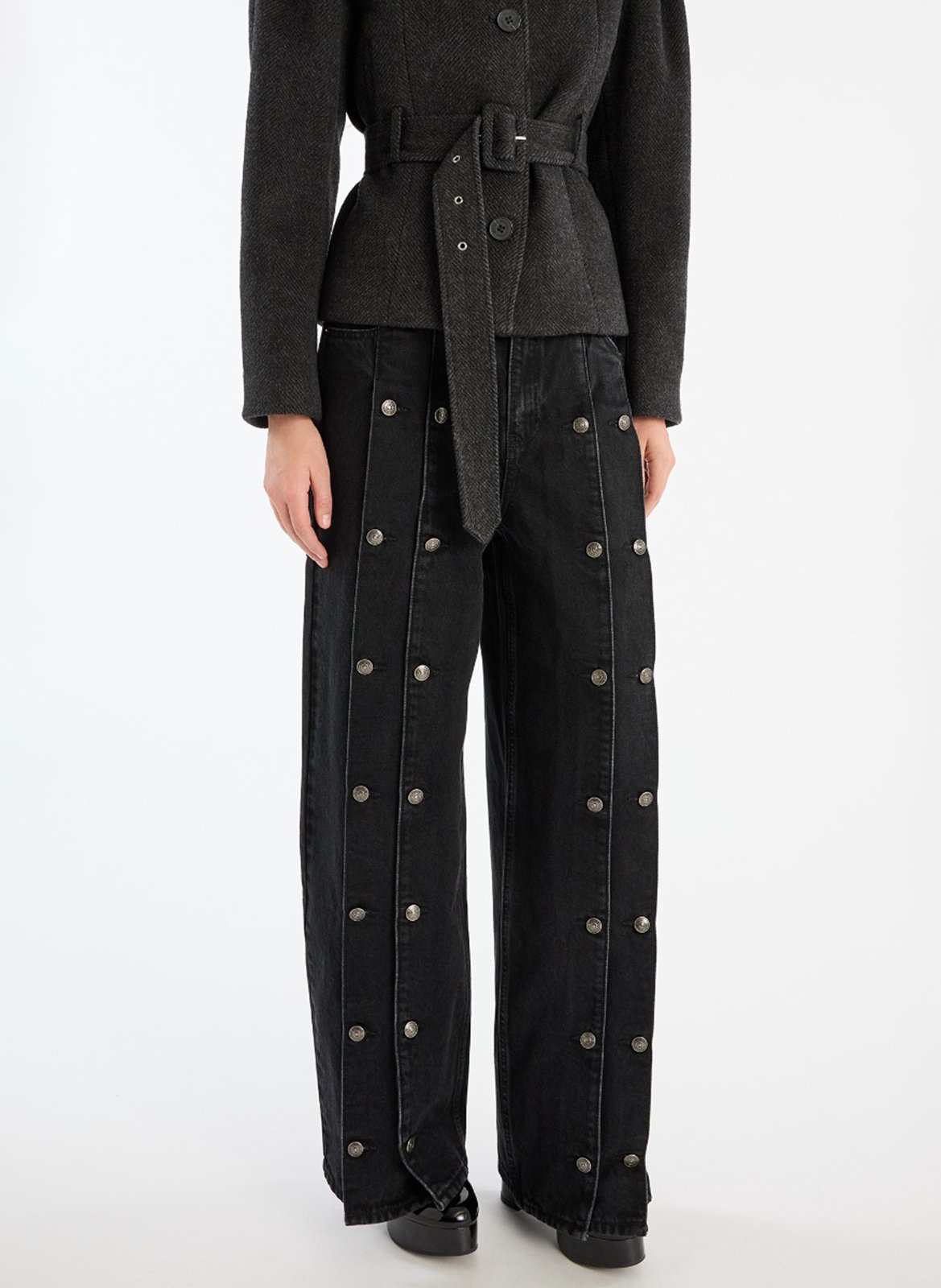 Jean droit en coton bio ROTATE Noir