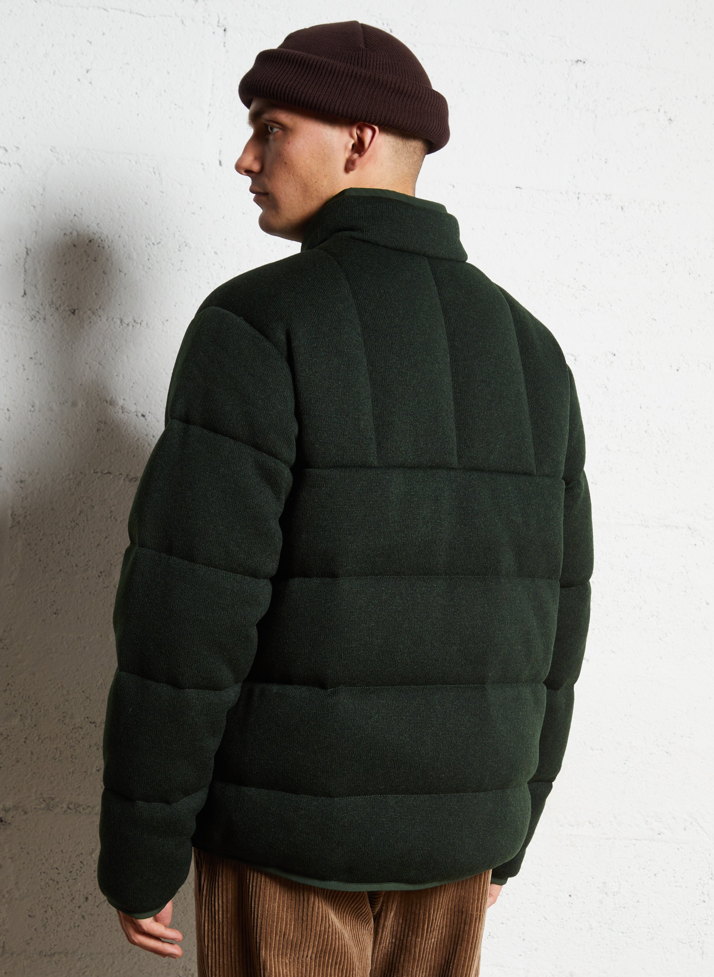 Quilted high neck solid coat PATAGONIA Green