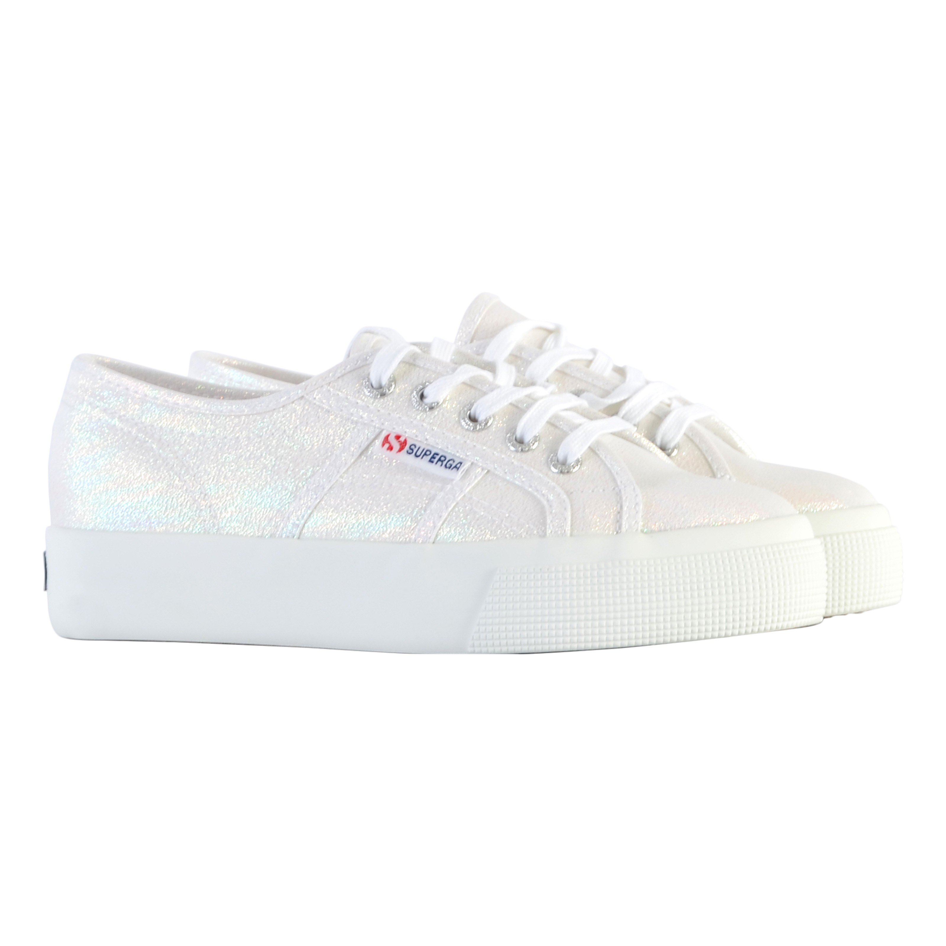 Superga 2730 Lame Lace-Up Sneakers SUPERGA White