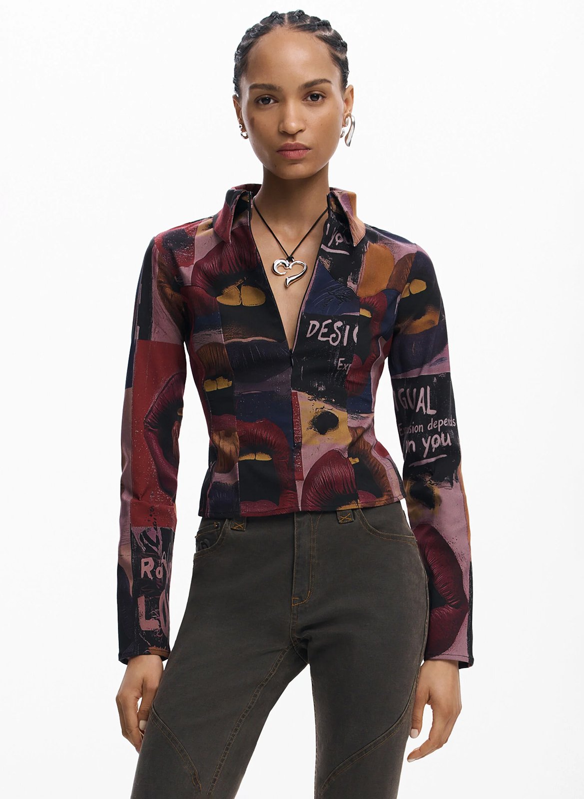 Gilet col classique imprimé DESIGUAL Noir