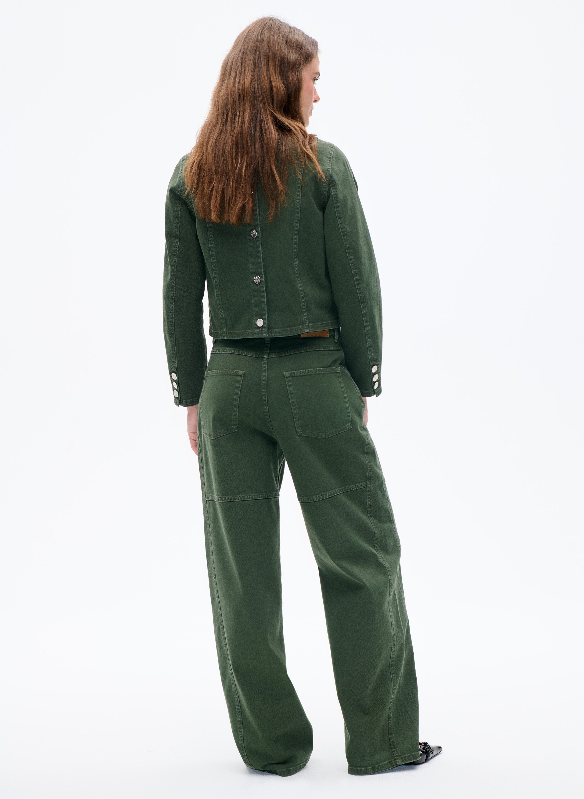 Denim button-back top BAUM UND PFERDGARTEN Green