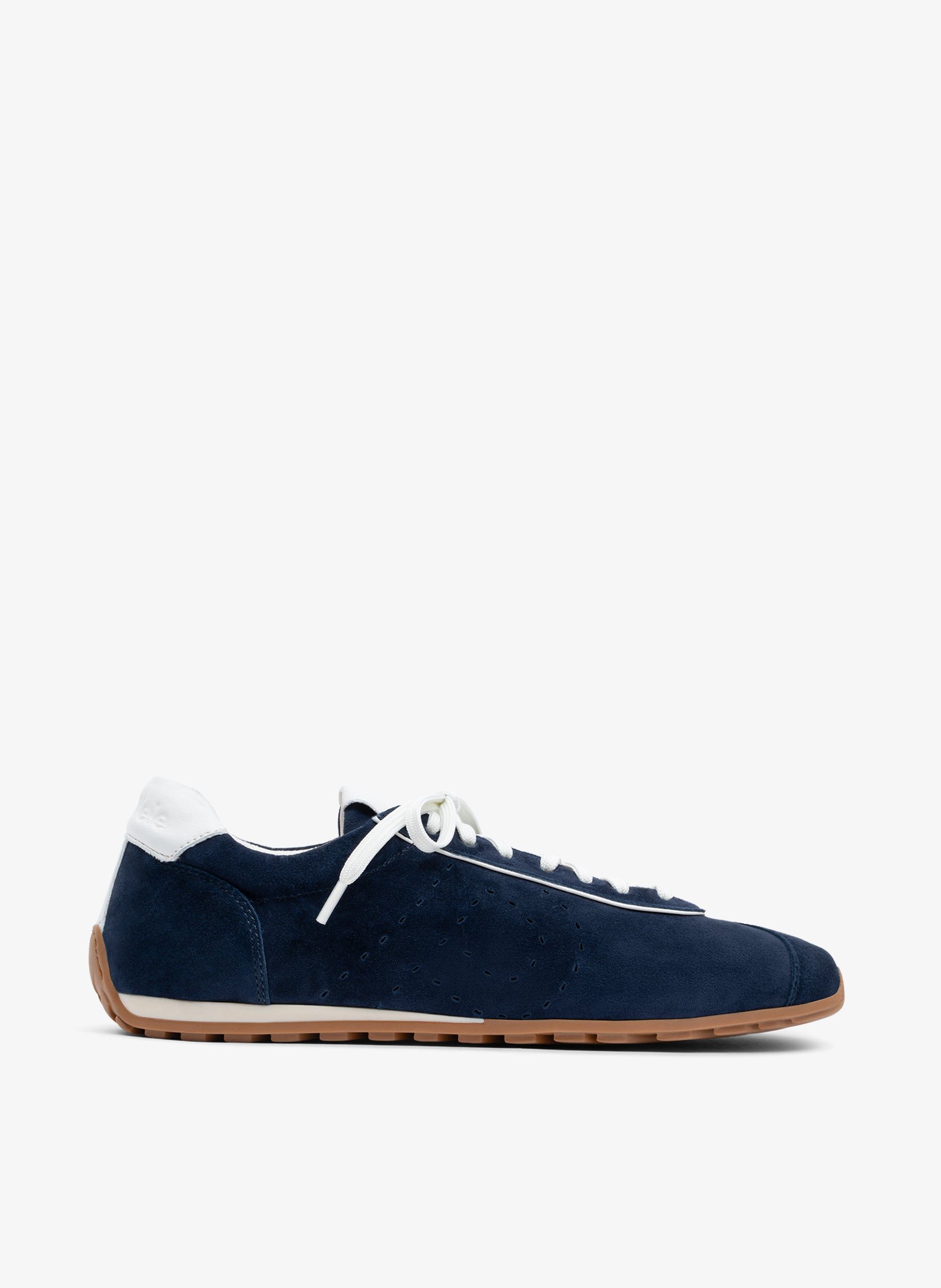 Navy suede leather sneaker PARALLELE PARIS Blue
