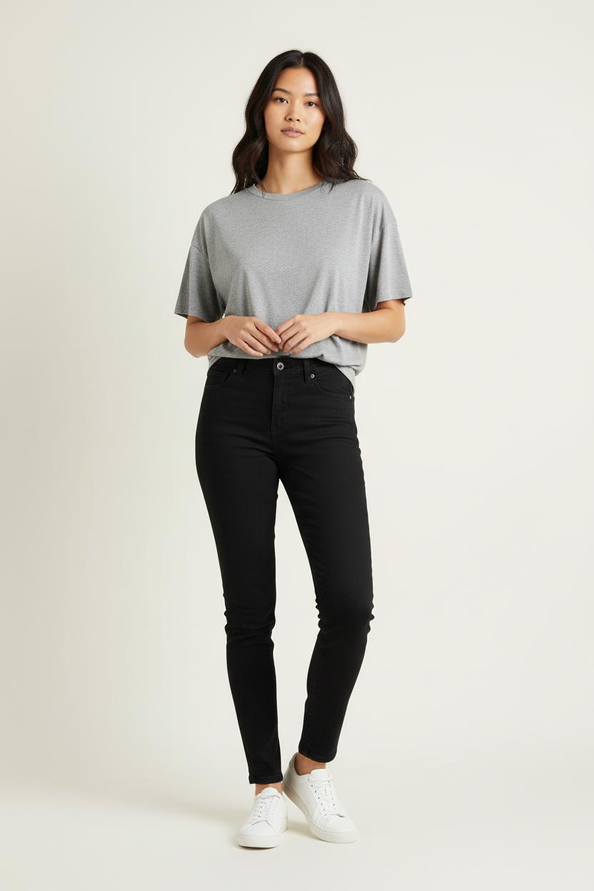 Cropped slim jeans with studs COMPTOIR DES COTONNIERS - Seconde main Black