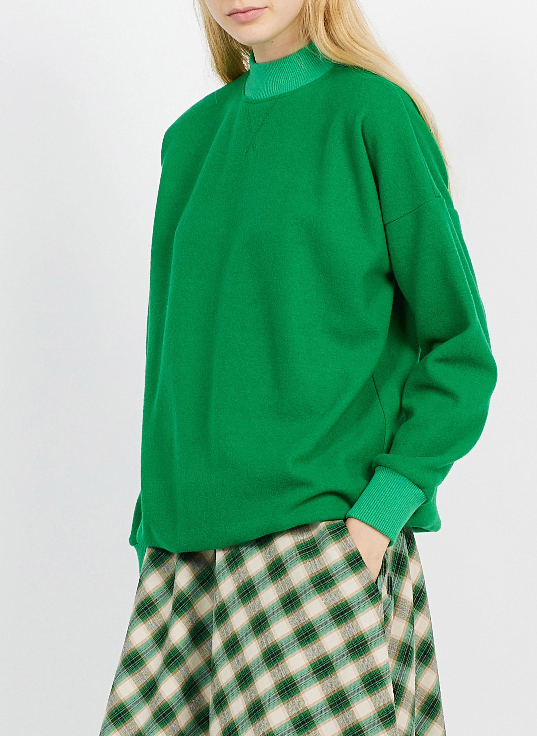 Sweater van scheerwolmix met ronde hals COLLECTORS CLUB Groen