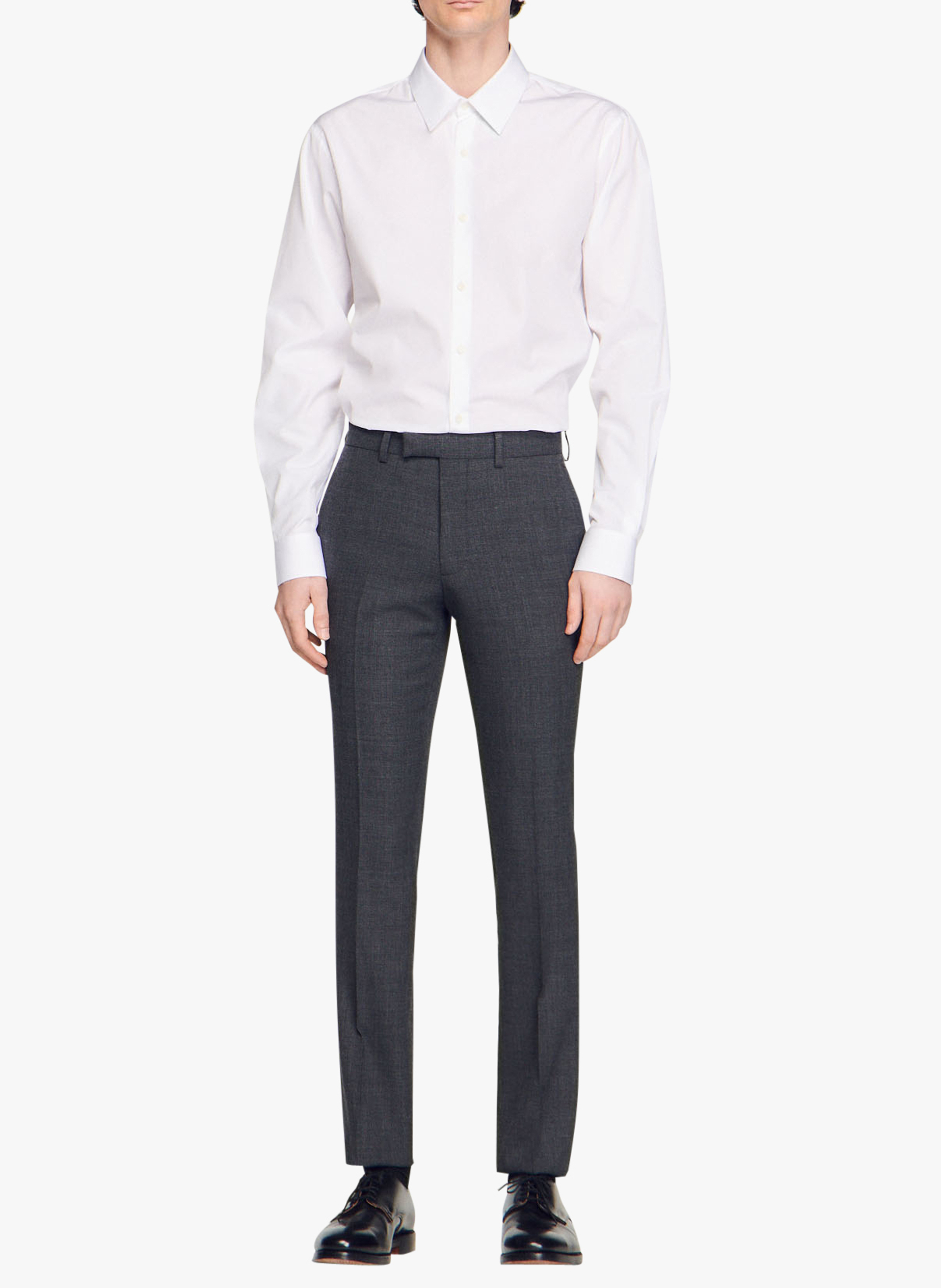 Pantalon de costume en laine SANDRO Gris