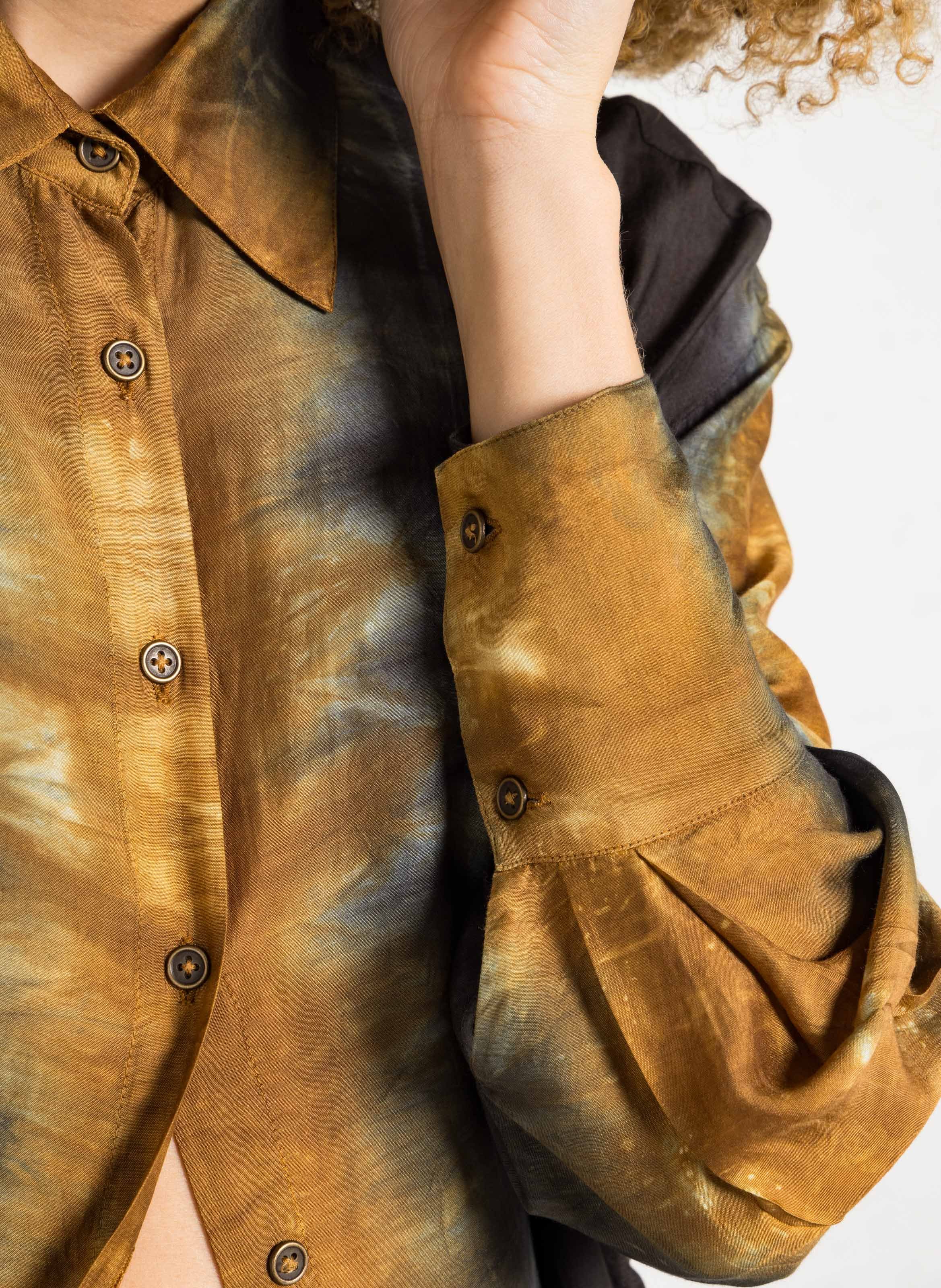 Blouse met klassieke kraag en print MES DEMOISELLES Veelkleurig