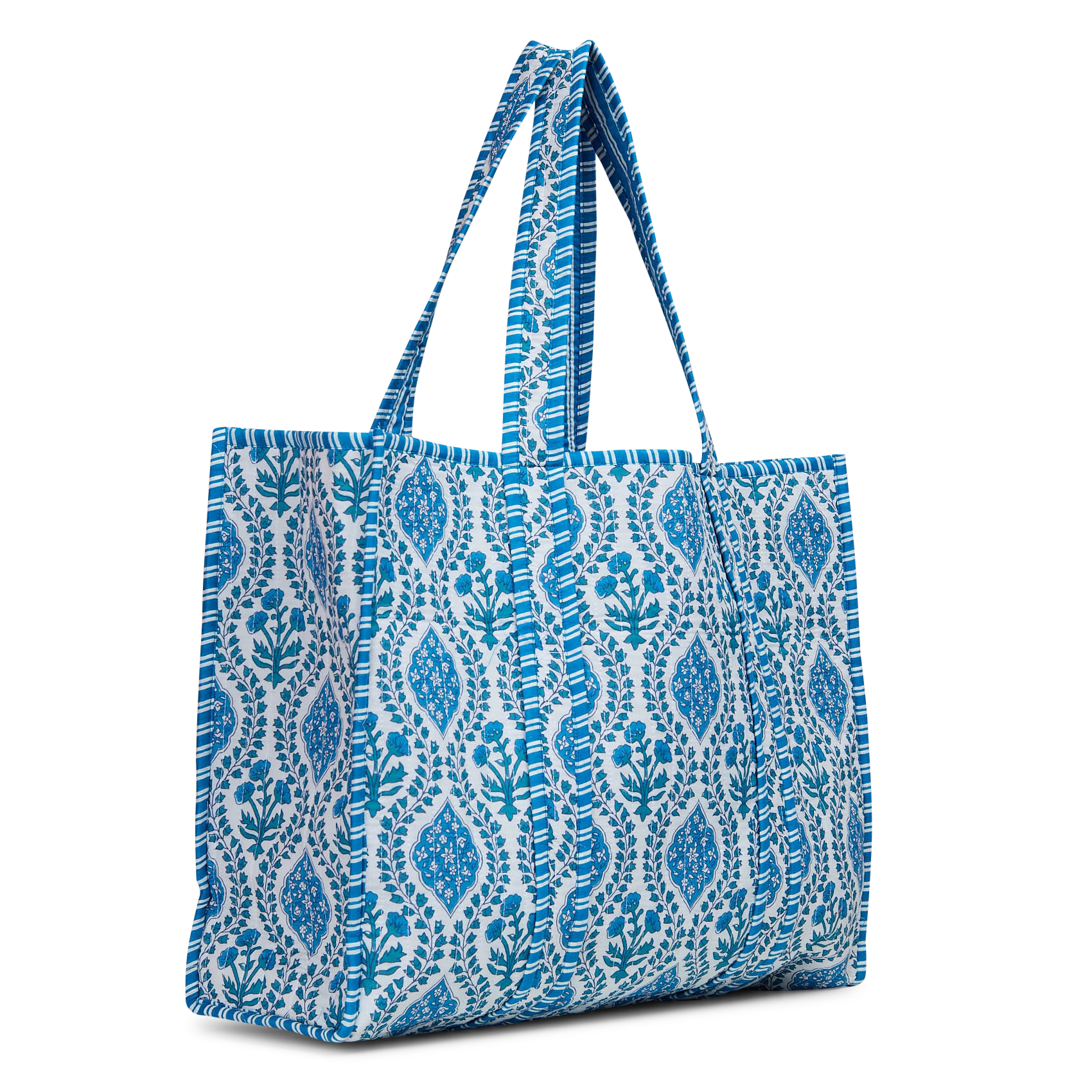 Bolso shopper de algodón estampado AU PRINTEMPS PARIS Azul