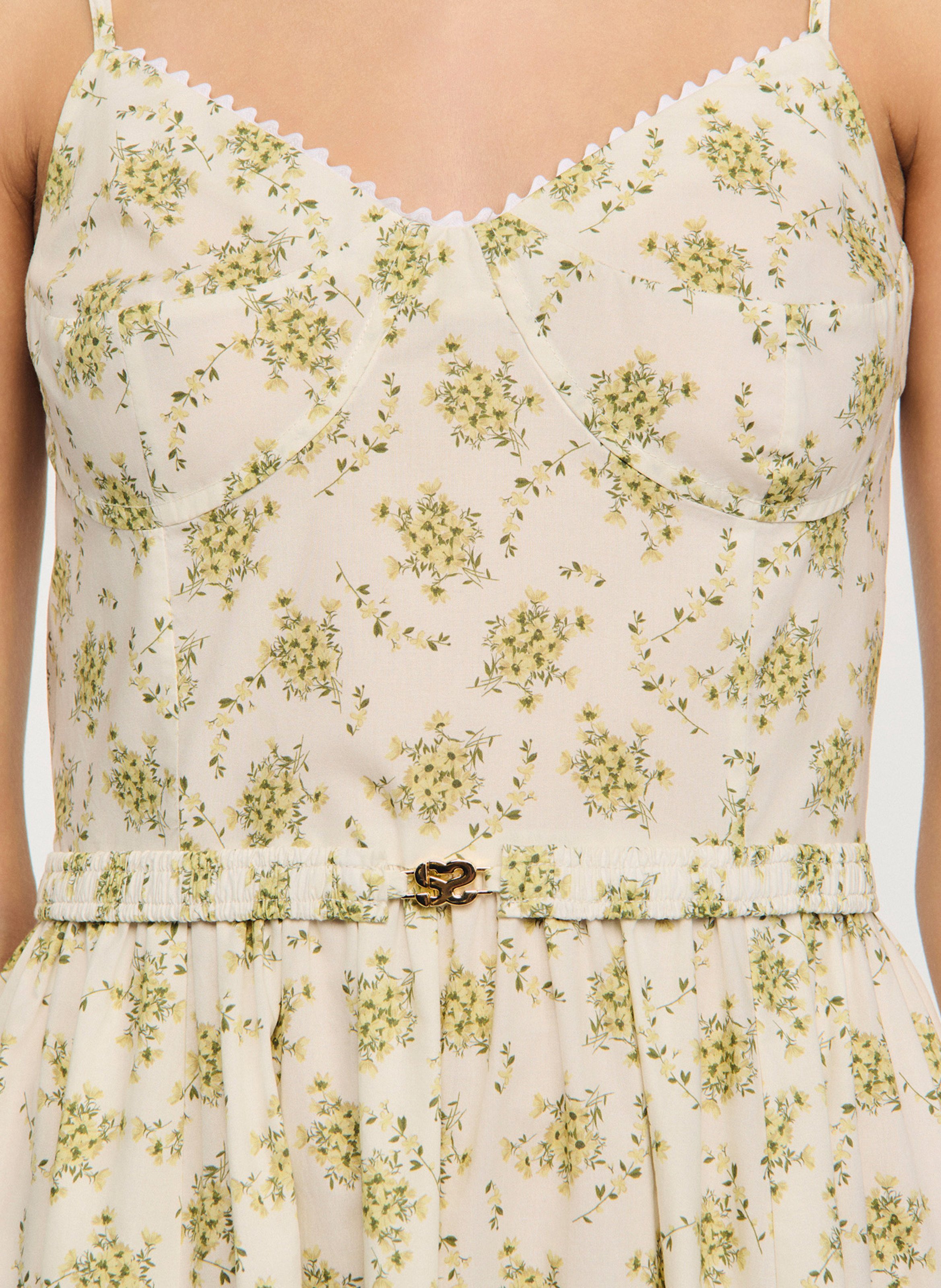 Robe midi à imprimé floral SANDRO Vert