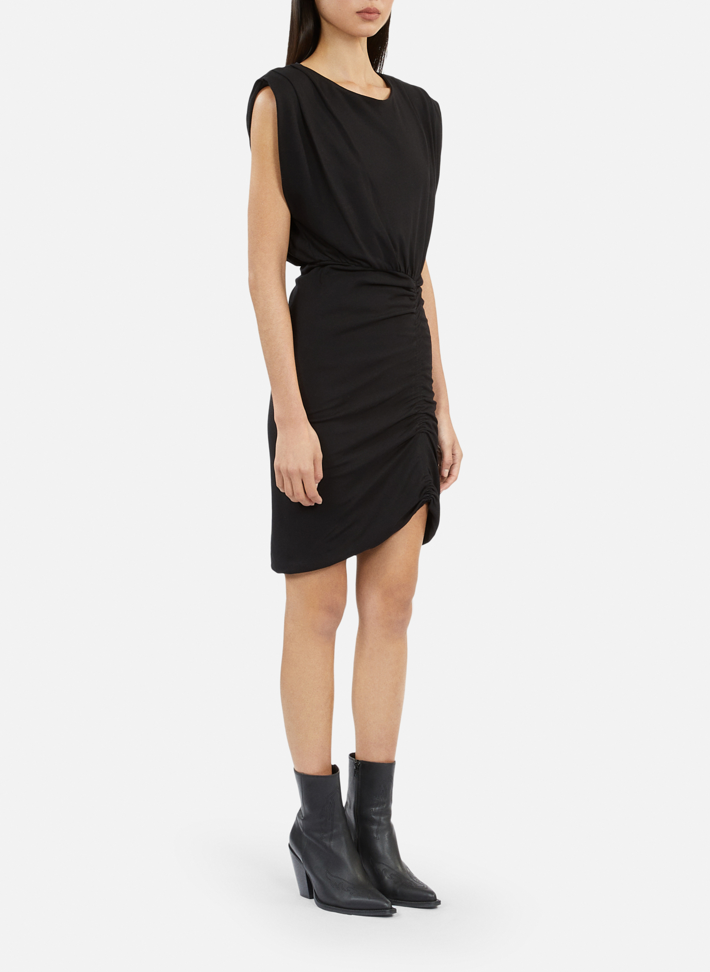 Korte jurk met plooien THE KOOPLES Zwart