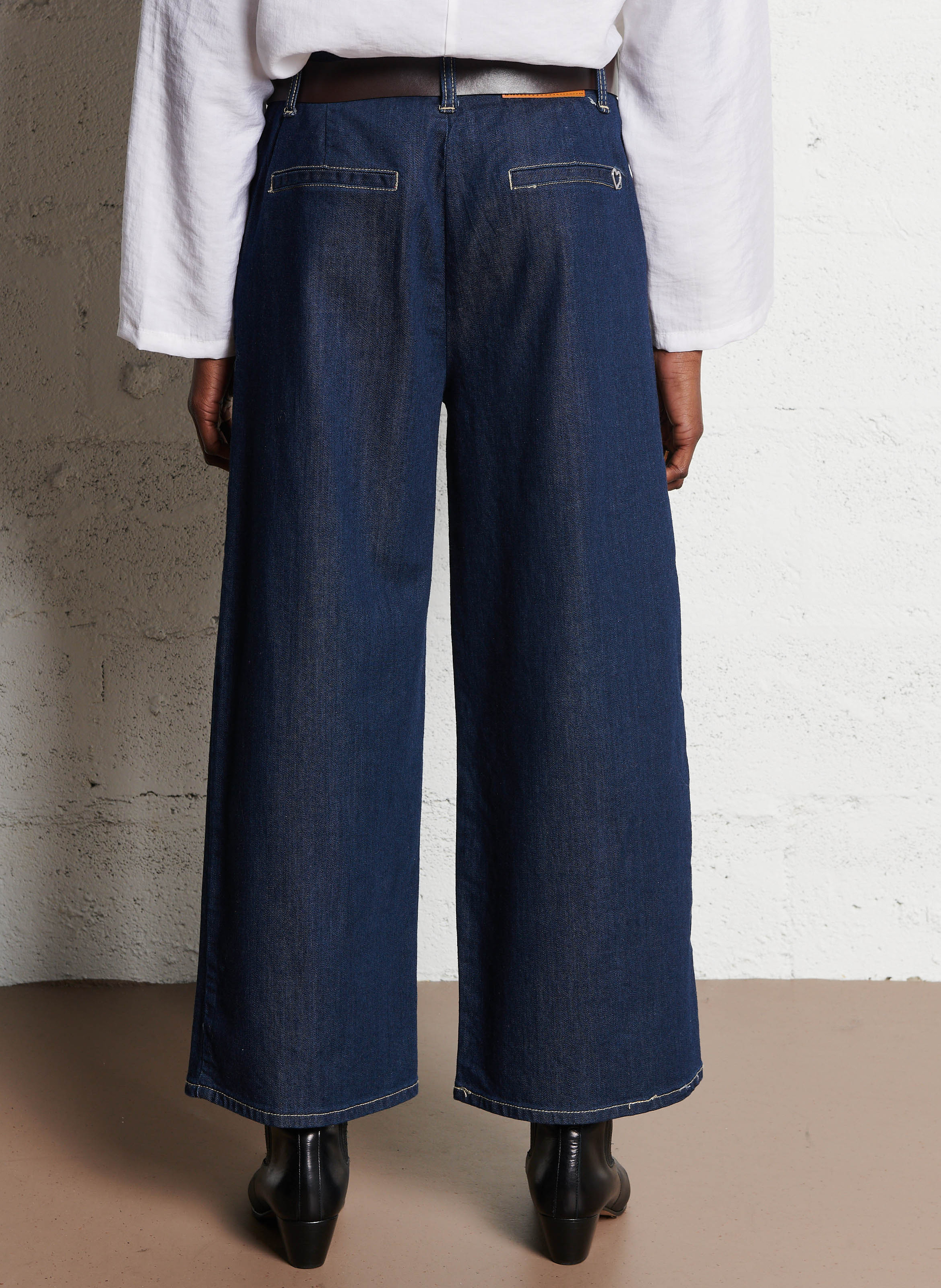 Jean large en coton mélangé PLEASE Bleu