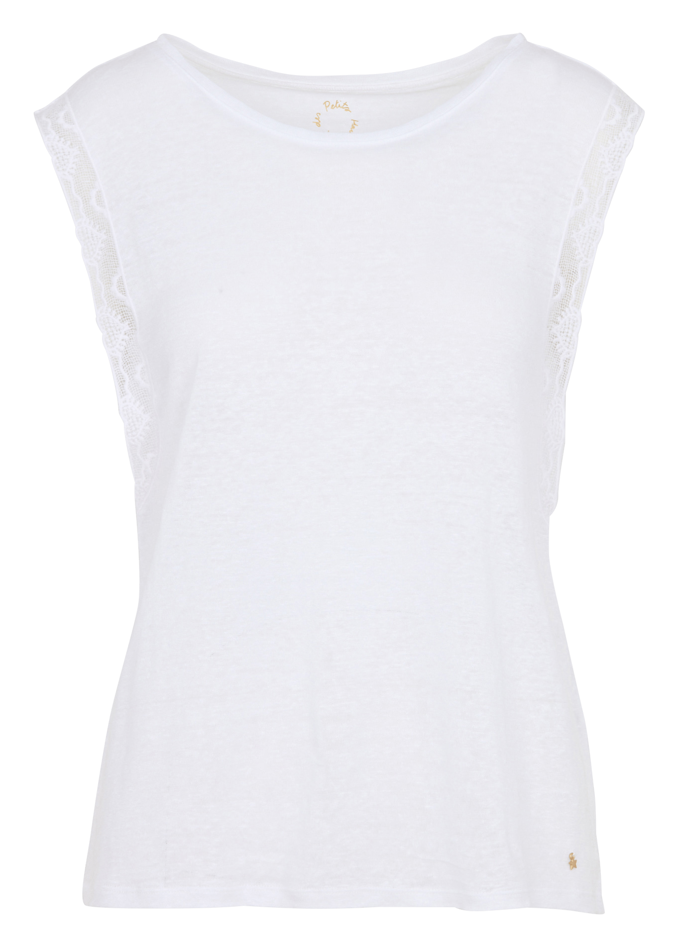 Débardeur col rond en lin DES PETITS HAUTS Beige