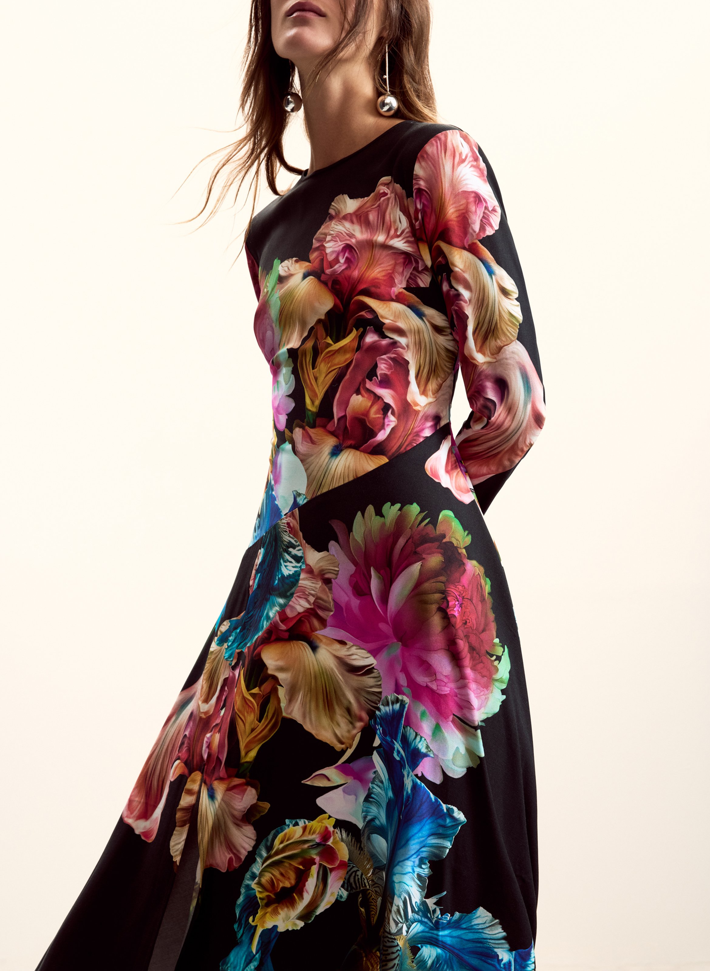 Midi-A-Linien-Kleid mit Rundhalsausschnitt DESIGUAL Schwarz