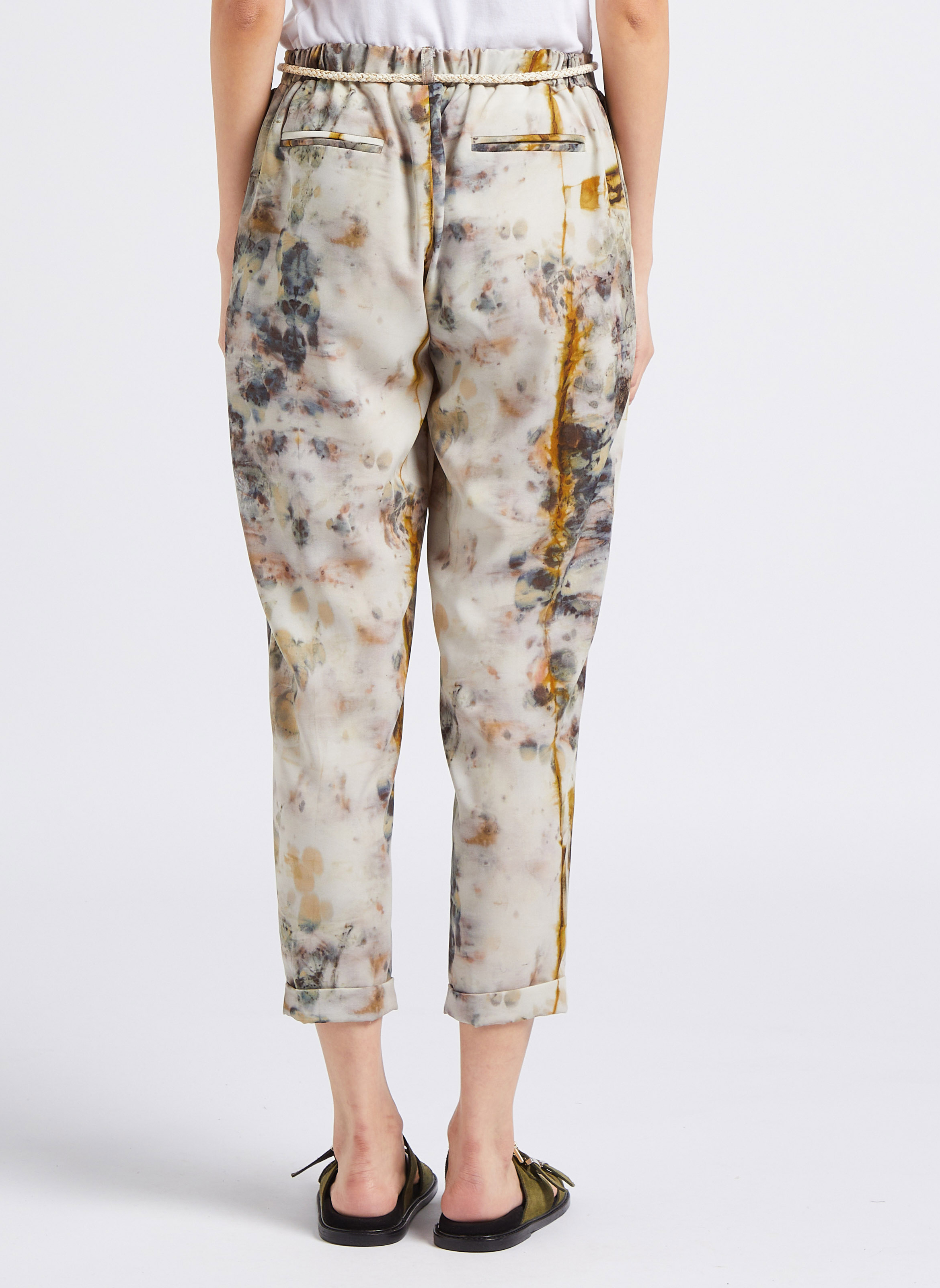 Pantalon carotte taille haute PLEASE Beige