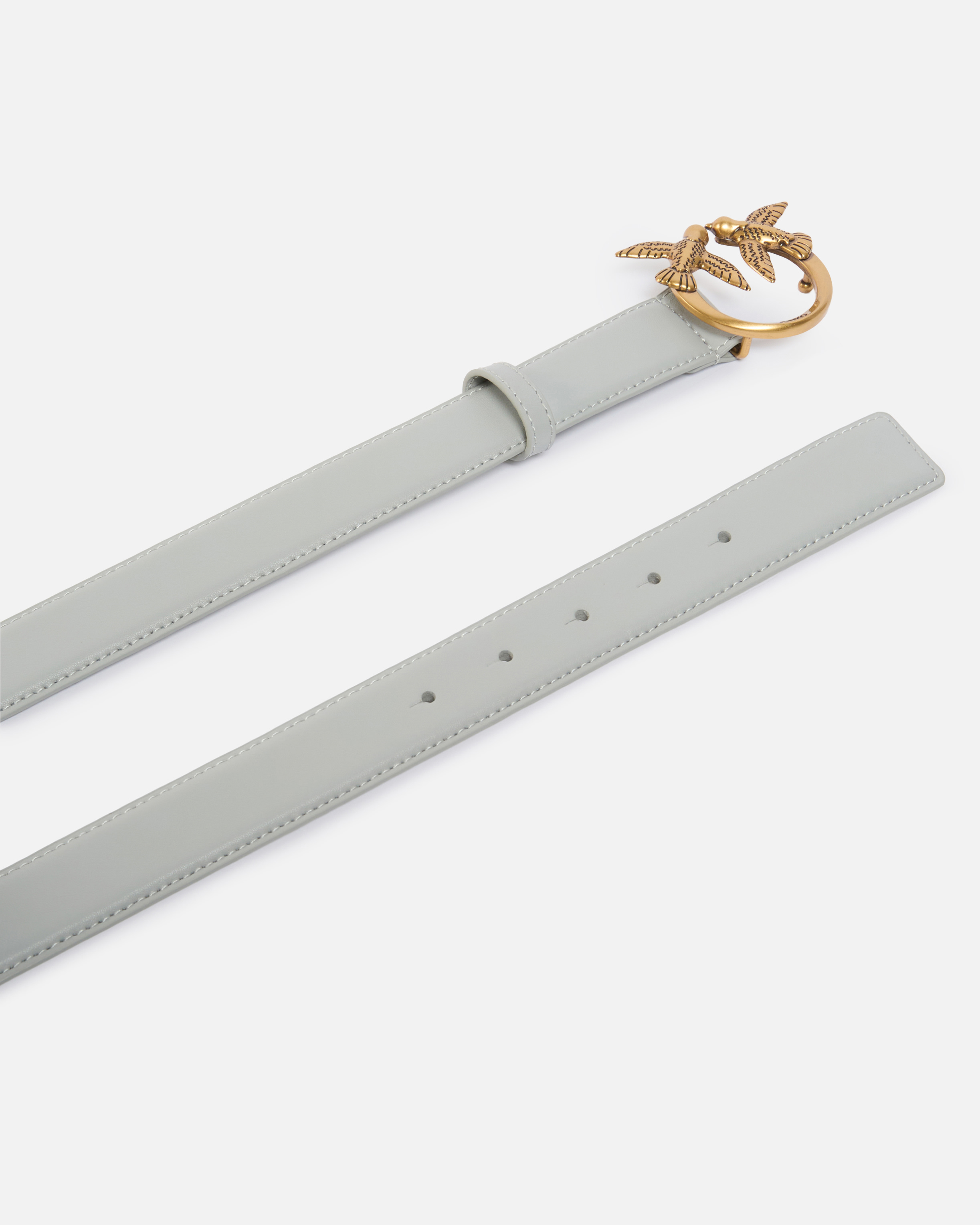 Love birds leather belt 3cm PINKO Grey