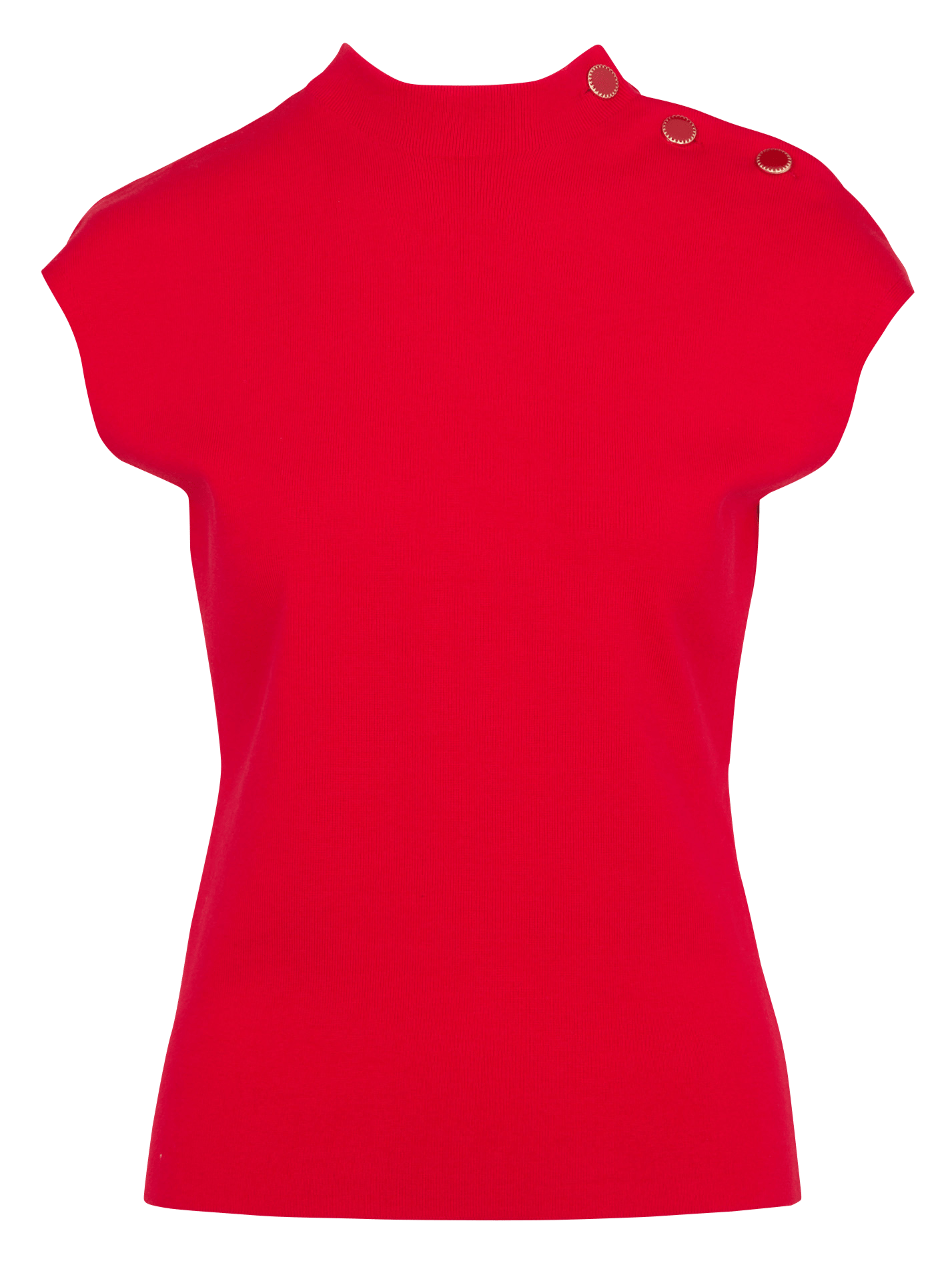 Pull ajusté col montant en coton mélangé ZAPA Rouge