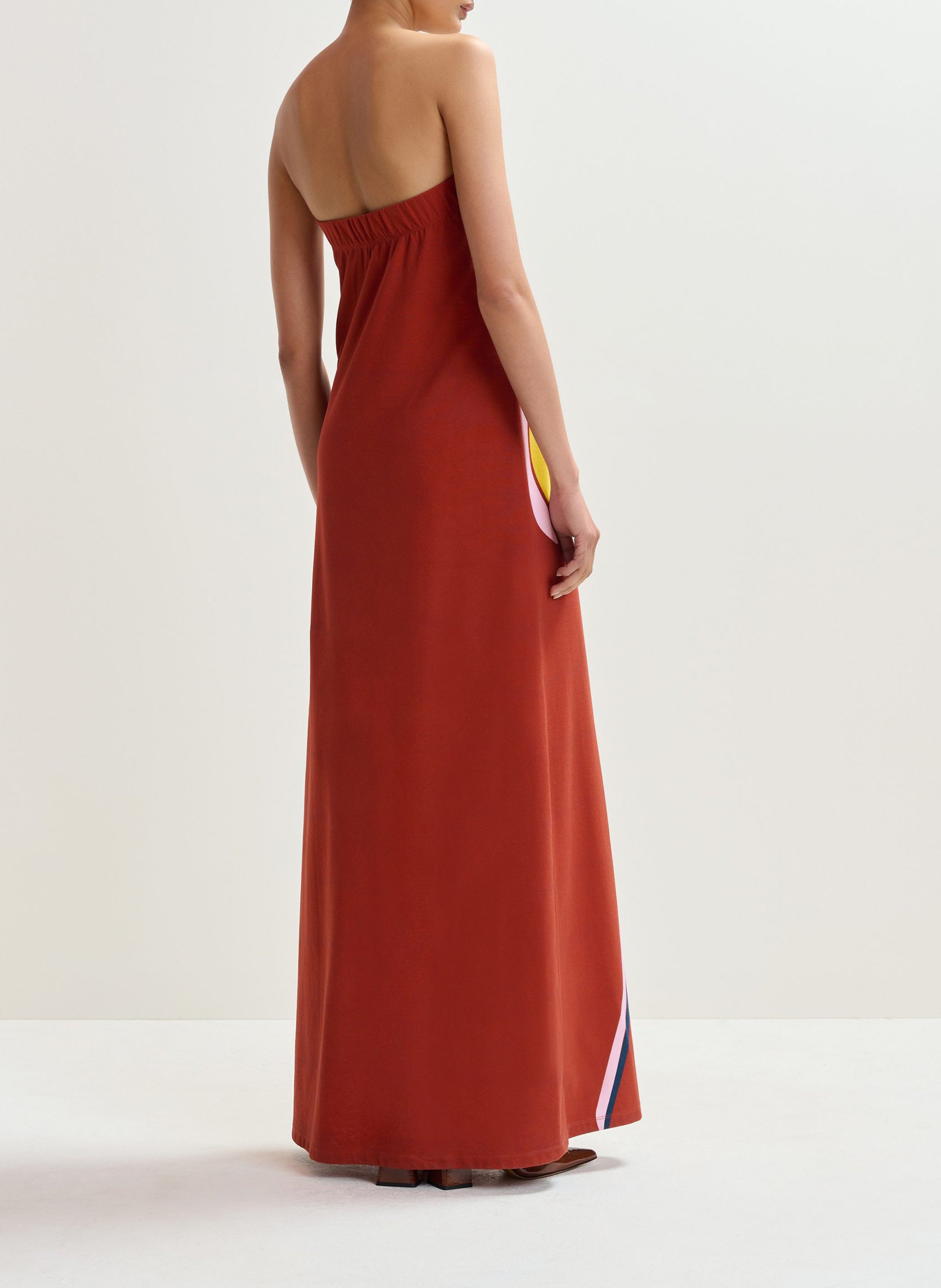 Robe longue bandeau imprimée ESSENTIEL ANTWERP Orange