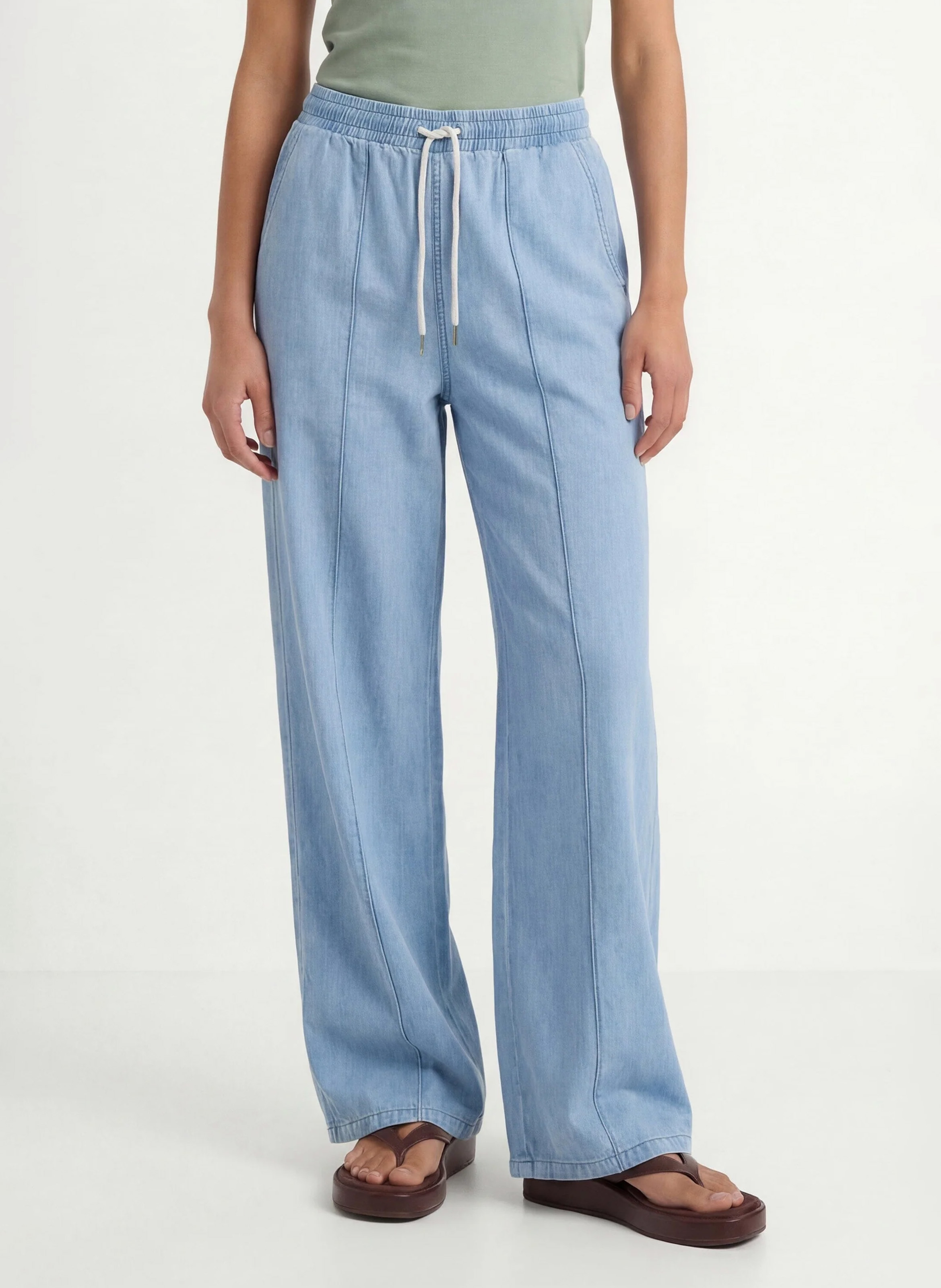 Pantalon droit en coton KOOKAI Bleu