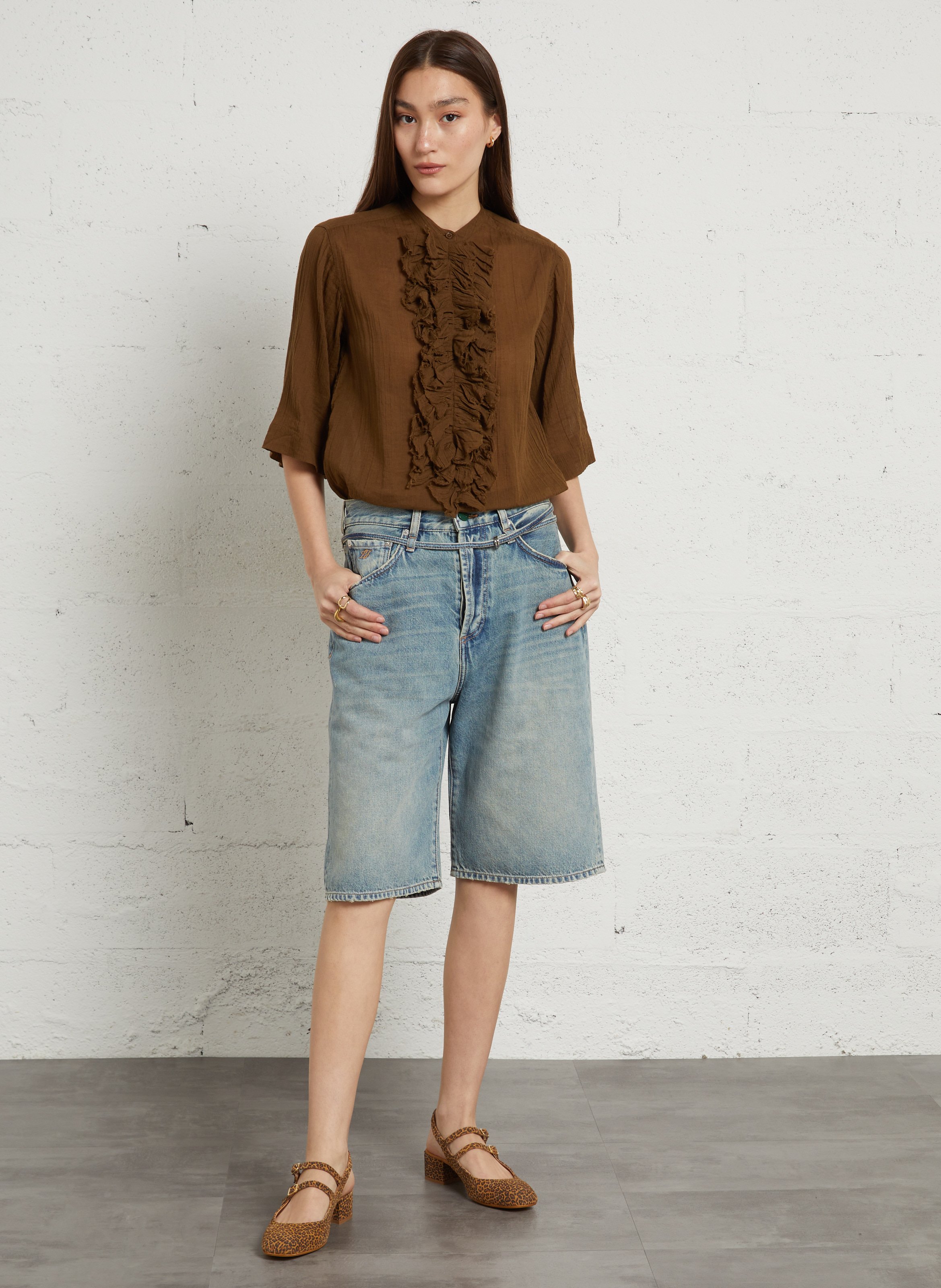 Riemchenschuhe aus Leder REQINS Braun