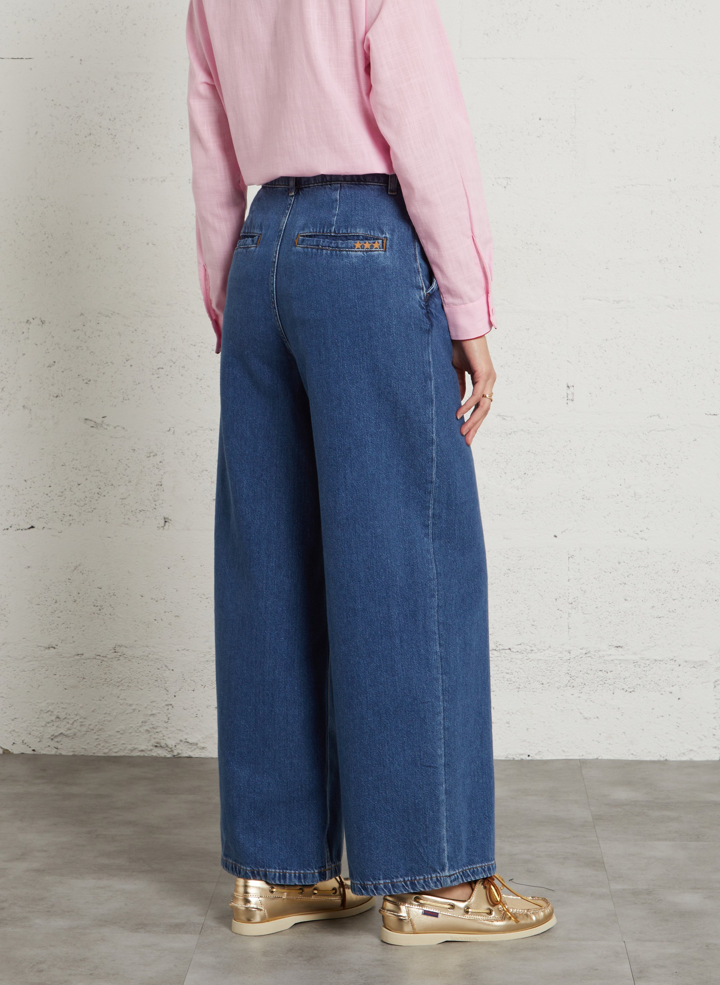 Wide-leg cotton jeans SUD EXPRESS Blue