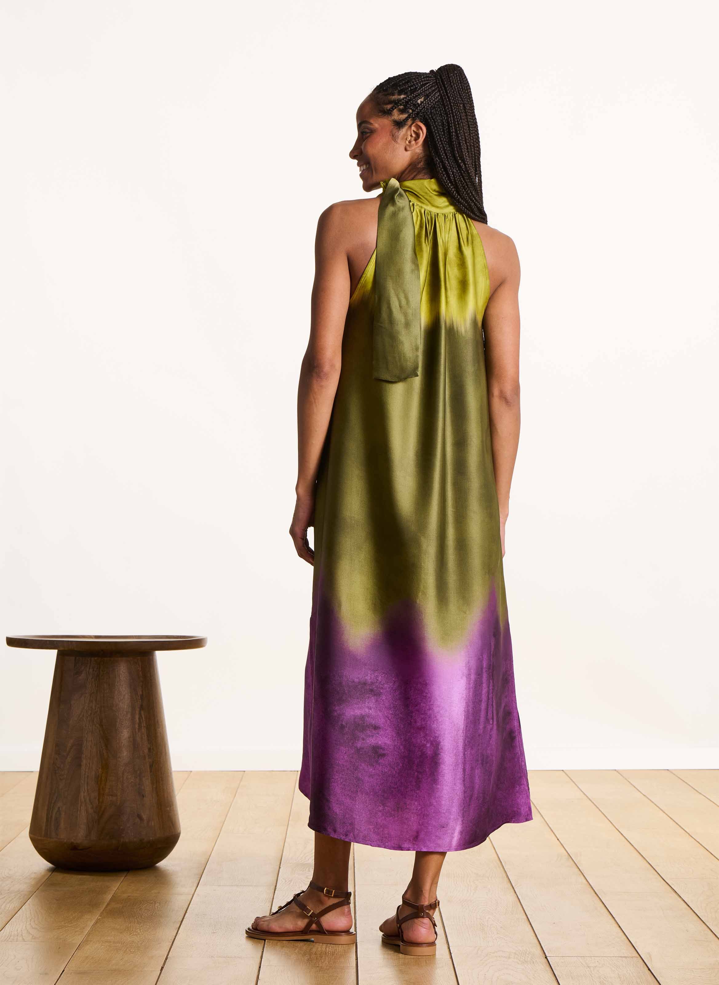Robe midi tie and dye LA FEE MARABOUTEE Vert