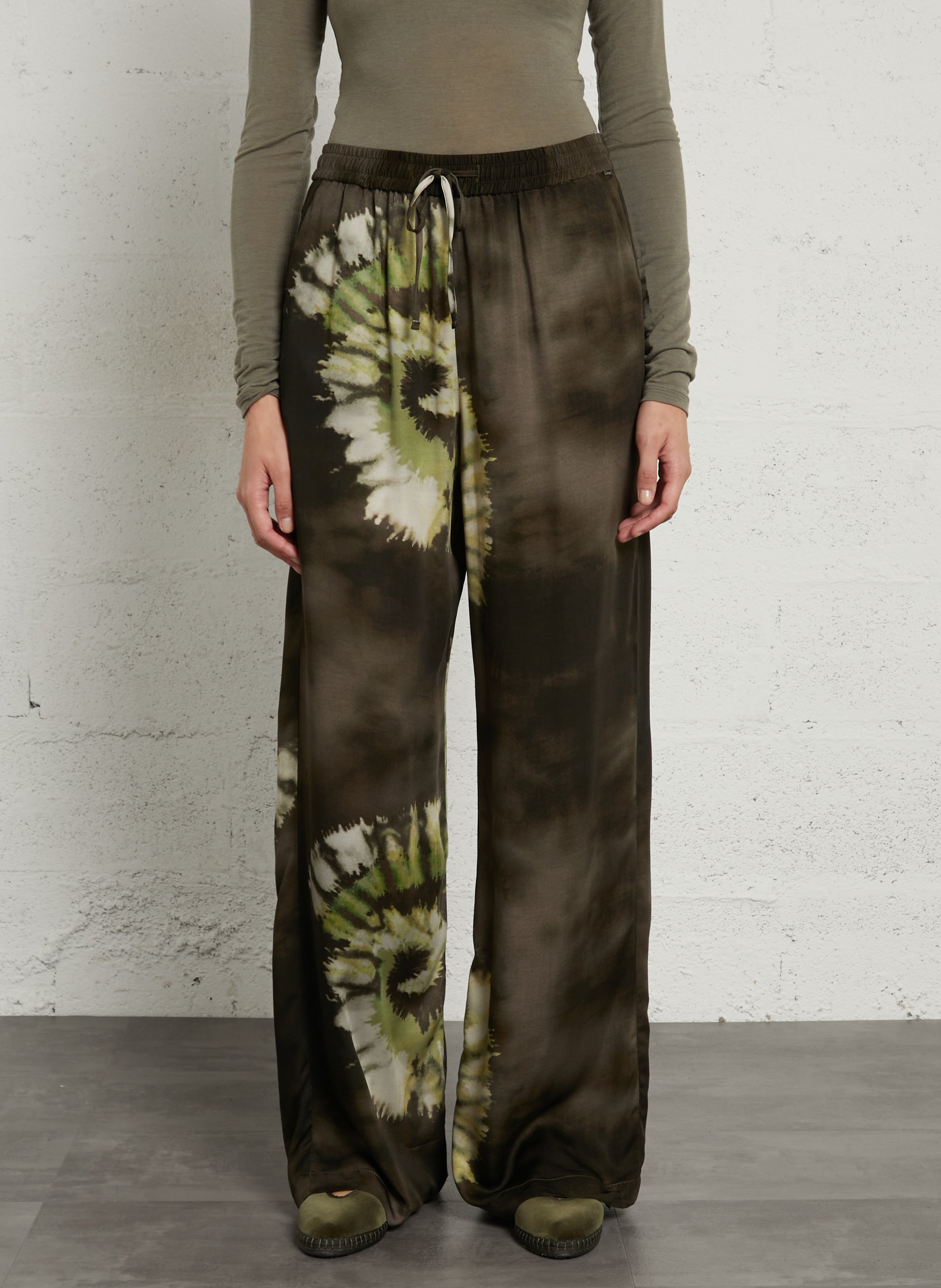 High-waisted wide-leg pants IKKS Green