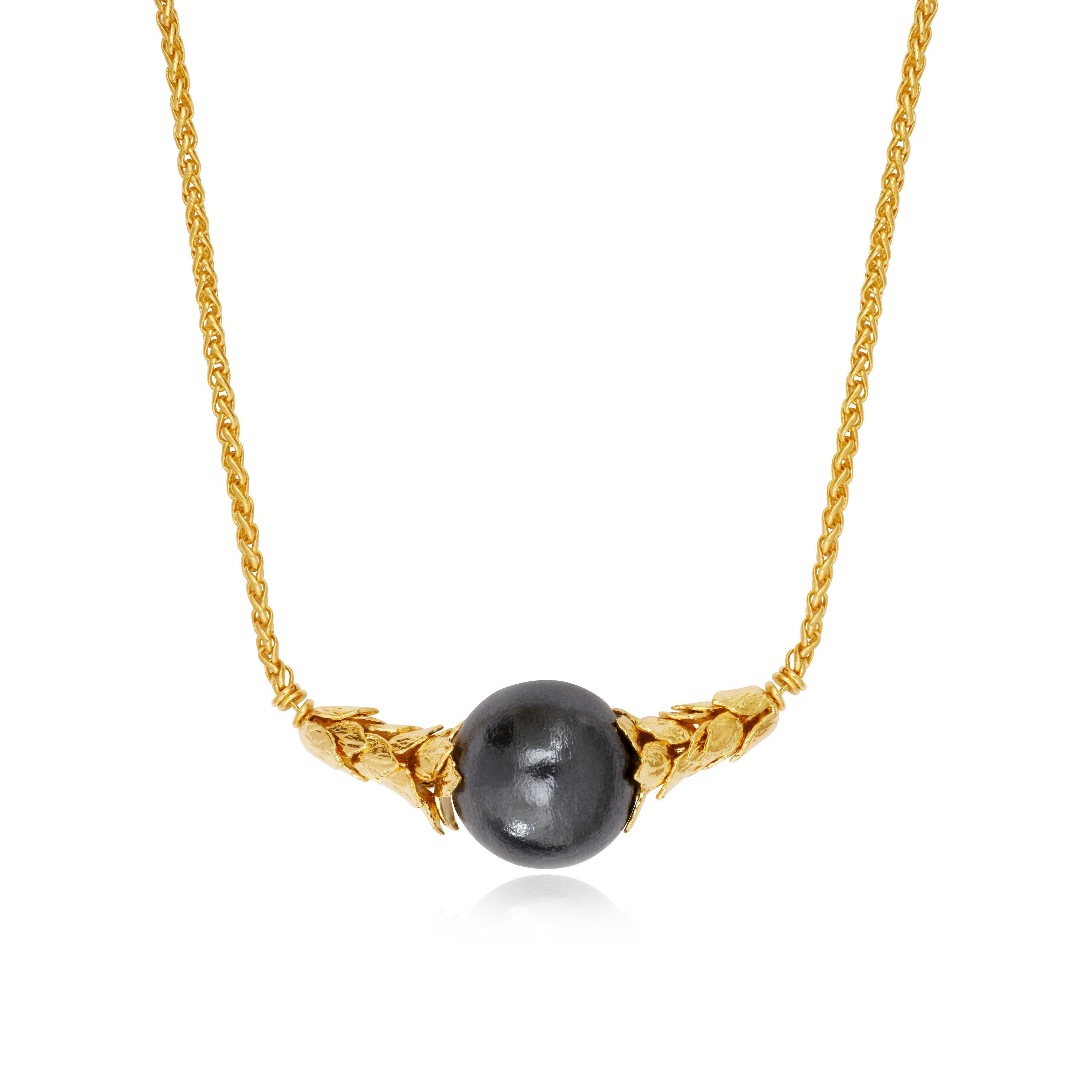 Gold-plated necklace SATELLITE PARIS Black